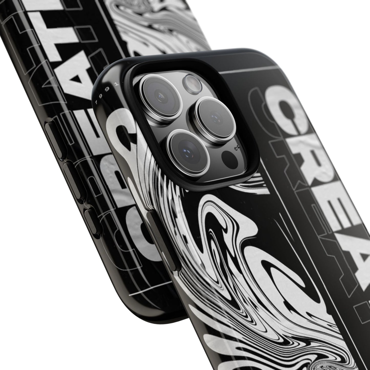 Bold Creative Phone Case, Stylish Black Marble Art, Tough Phone Cover, Gift for Artists, Unique Smartphone Protector