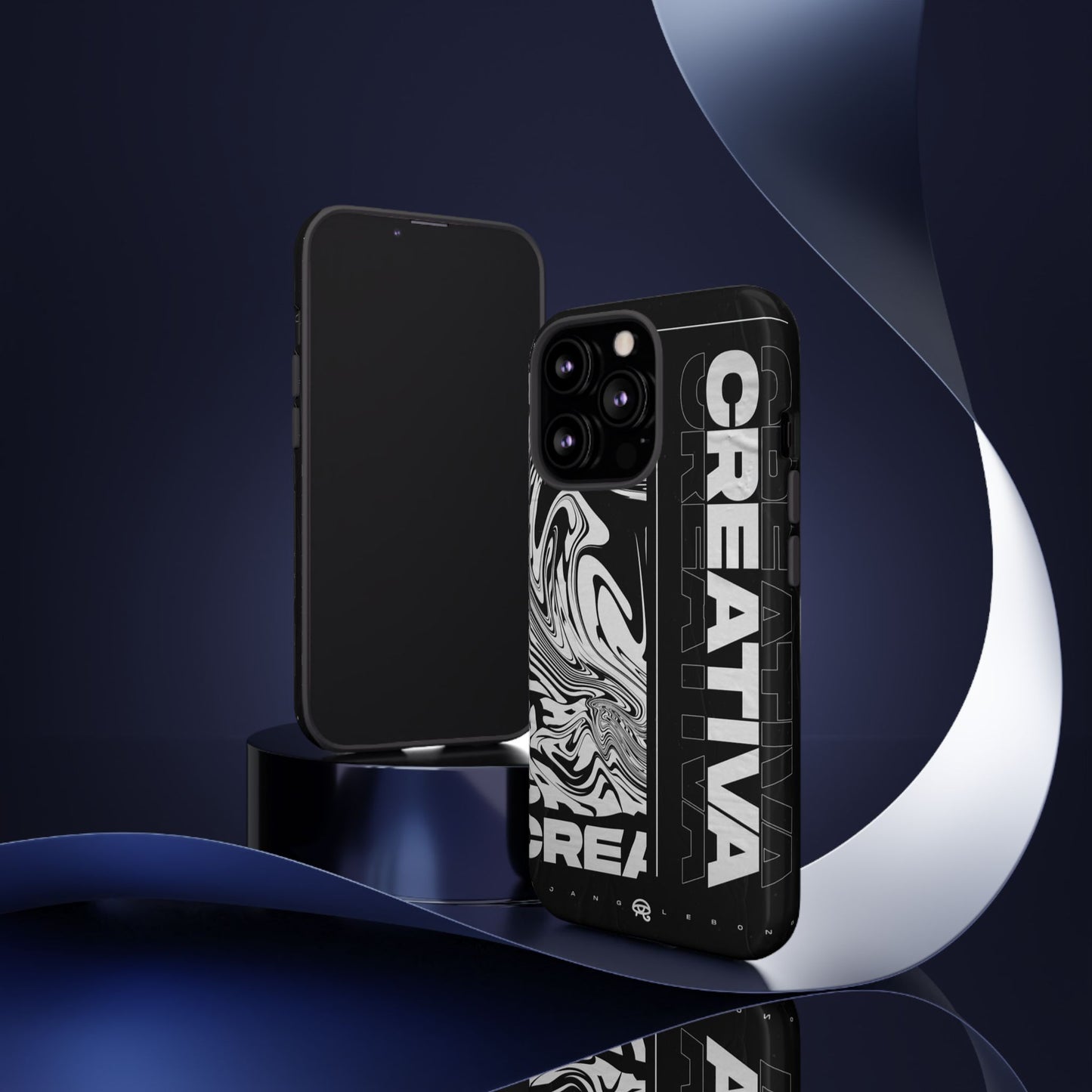Bold Creative Phone Case, Stylish Black Marble Art, Tough Phone Cover, Gift for Artists, Unique Smartphone Protector