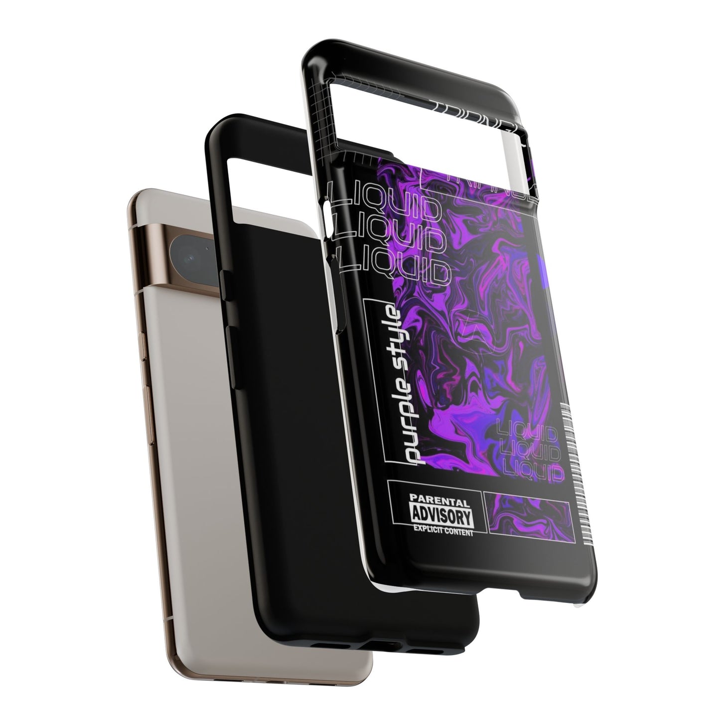 Abstract Purple Liquid Phone Case, Tough Phone Cover, Trendy Phone Accessory, Unique Gift for Tech Lovers, Modern Design for All Occasions