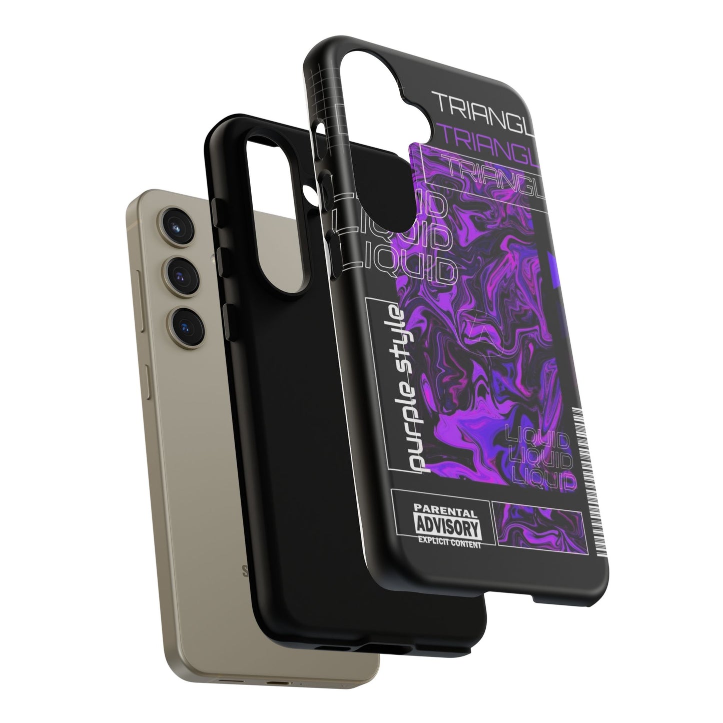 Abstract Purple Liquid Phone Case, Tough Phone Cover, Trendy Phone Accessory, Unique Gift for Tech Lovers, Modern Design for All Occasions