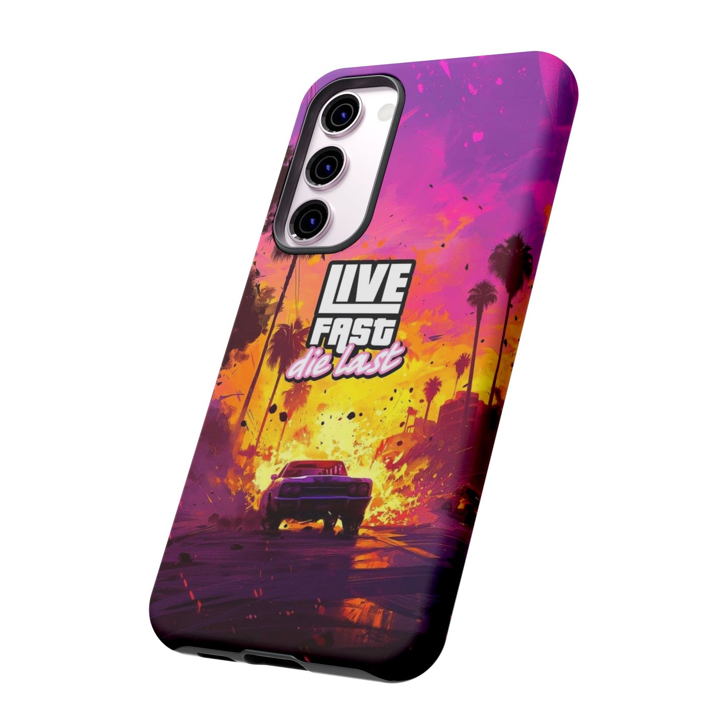 Tough Cases for Adventurers | Live Fast Die Last Phone Case, Durable Phone Cover, Trendy Accessory, Gift for Car Enthusiasts, Unique Design