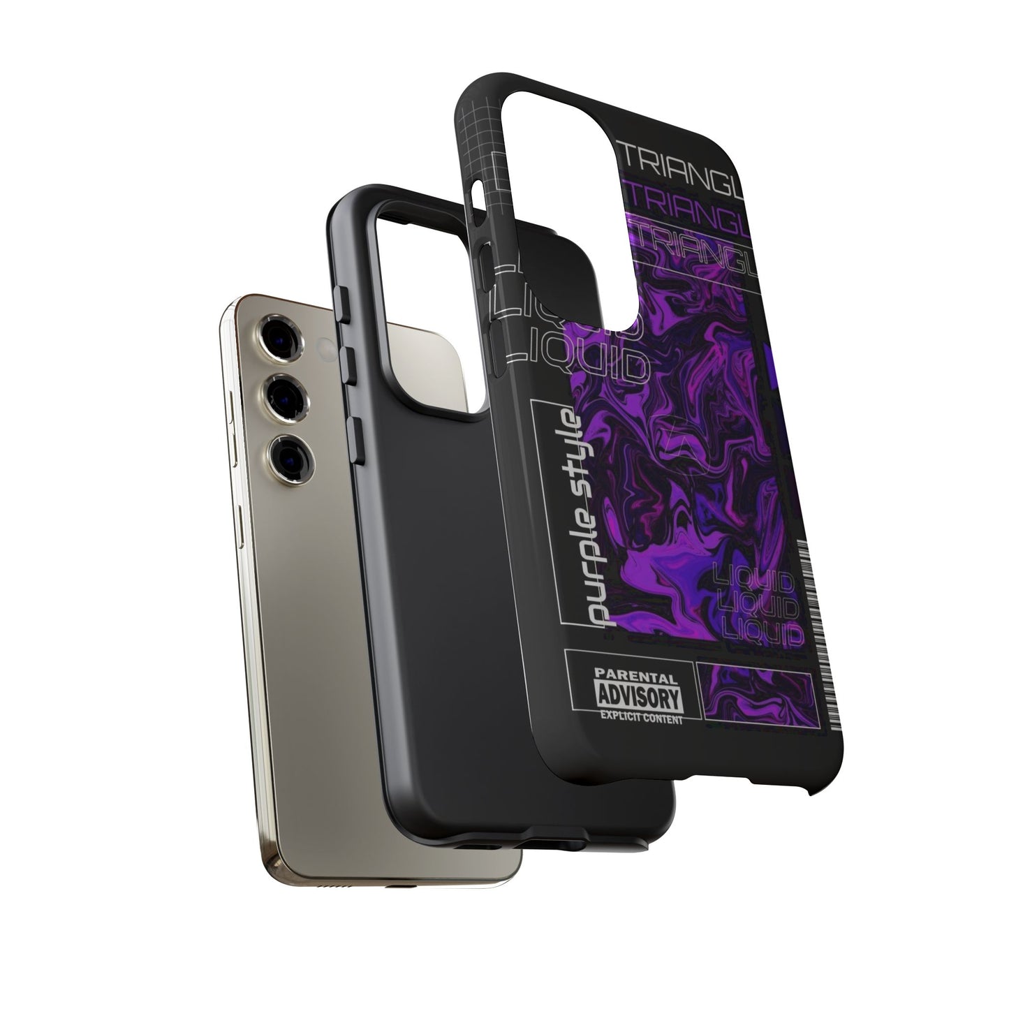 Abstract Purple Liquid Phone Case, Tough Phone Cover, Trendy Phone Accessory, Unique Gift for Tech Lovers, Modern Design for All Occasions