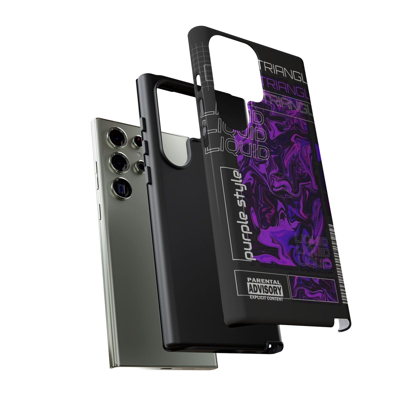 Abstract Purple Liquid Phone Case, Tough Phone Cover, Trendy Phone Accessory, Unique Gift for Tech Lovers, Modern Design for All Occasions