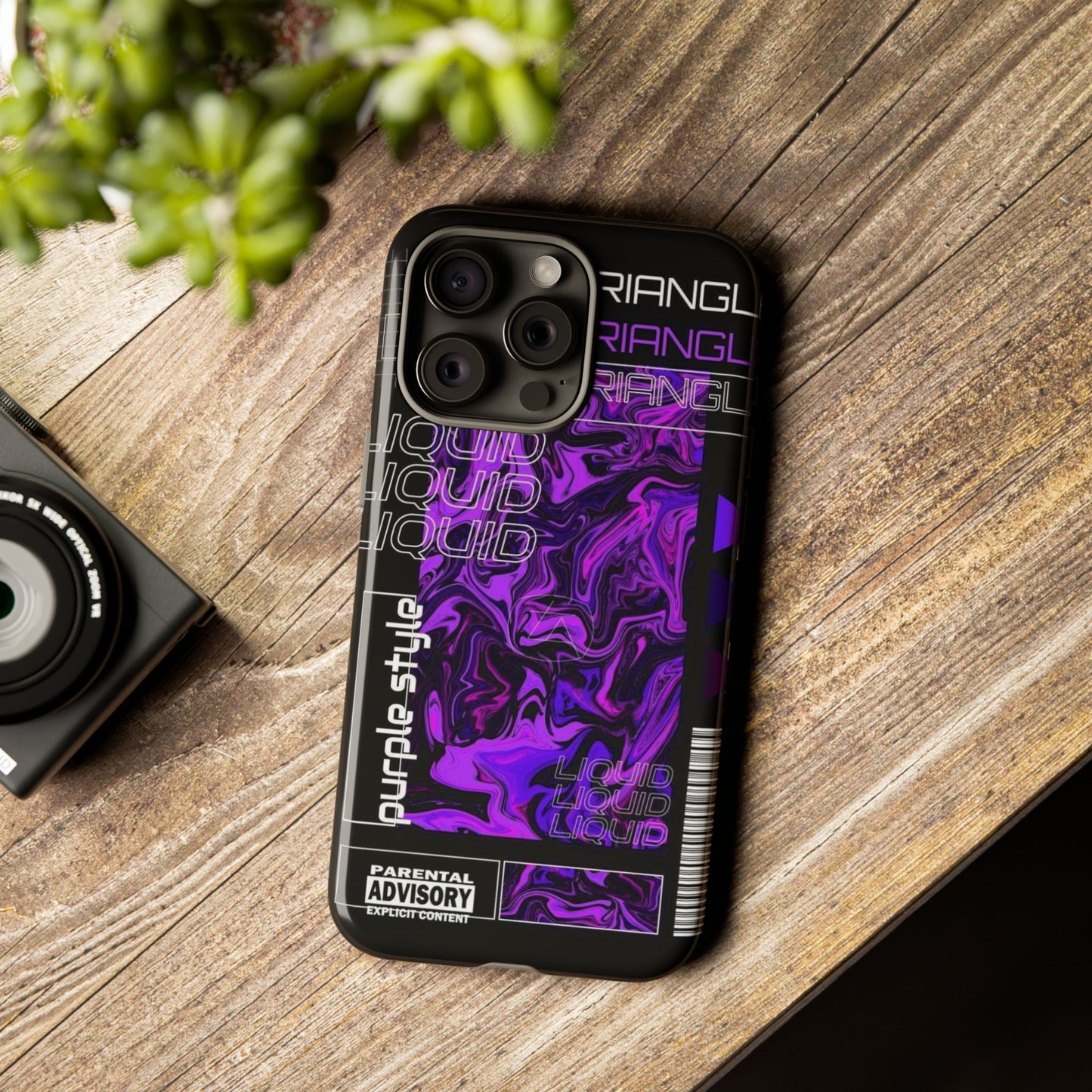 Abstract Purple Liquid Phone Case, Tough Phone Cover, Trendy Phone Accessory, Unique Gift for Tech Lovers, Modern Design for All Occasions