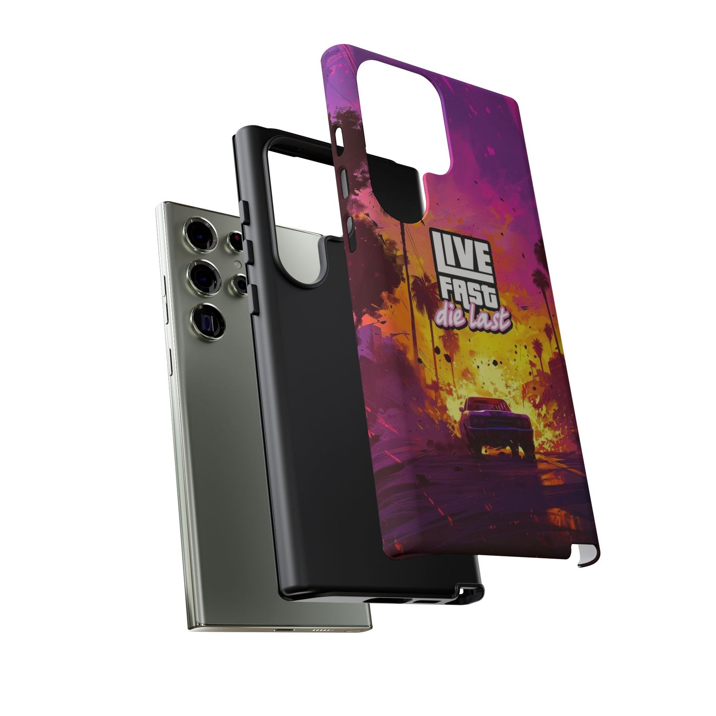 Tough Cases for Adventurers | Live Fast Die Last Phone Case, Durable Phone Cover, Trendy Accessory, Gift for Car Enthusiasts, Unique Design