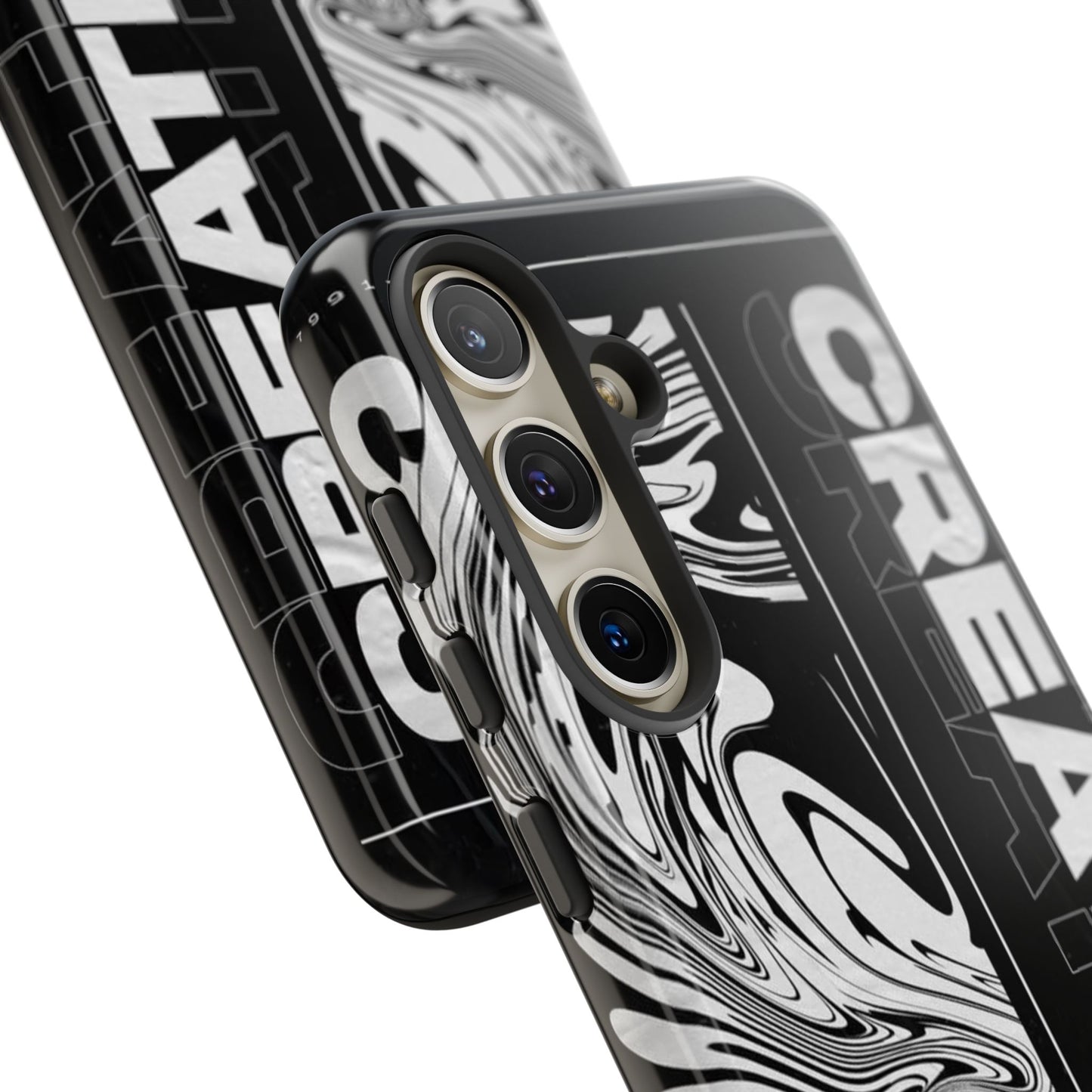Bold Creative Phone Case, Stylish Black Marble Art, Tough Phone Cover, Gift for Artists, Unique Smartphone Protector