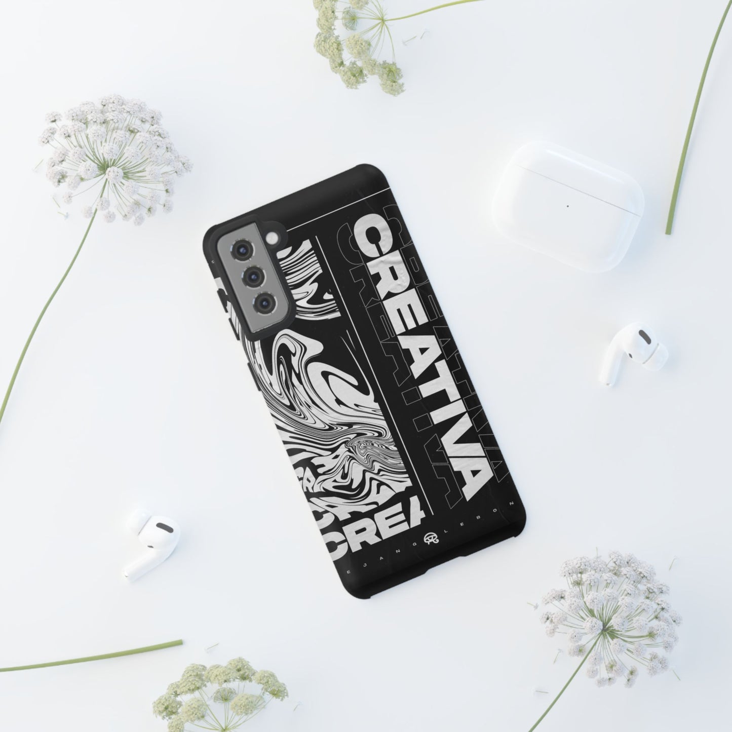 Bold Creative Phone Case, Stylish Black Marble Art, Tough Phone Cover, Gift for Artists, Unique Smartphone Protector