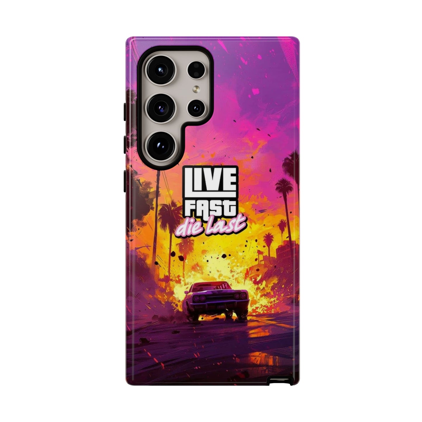 Tough Cases for Adventurers | Live Fast Die Last Phone Case, Durable Phone Cover, Trendy Accessory, Gift for Car Enthusiasts, Unique Design