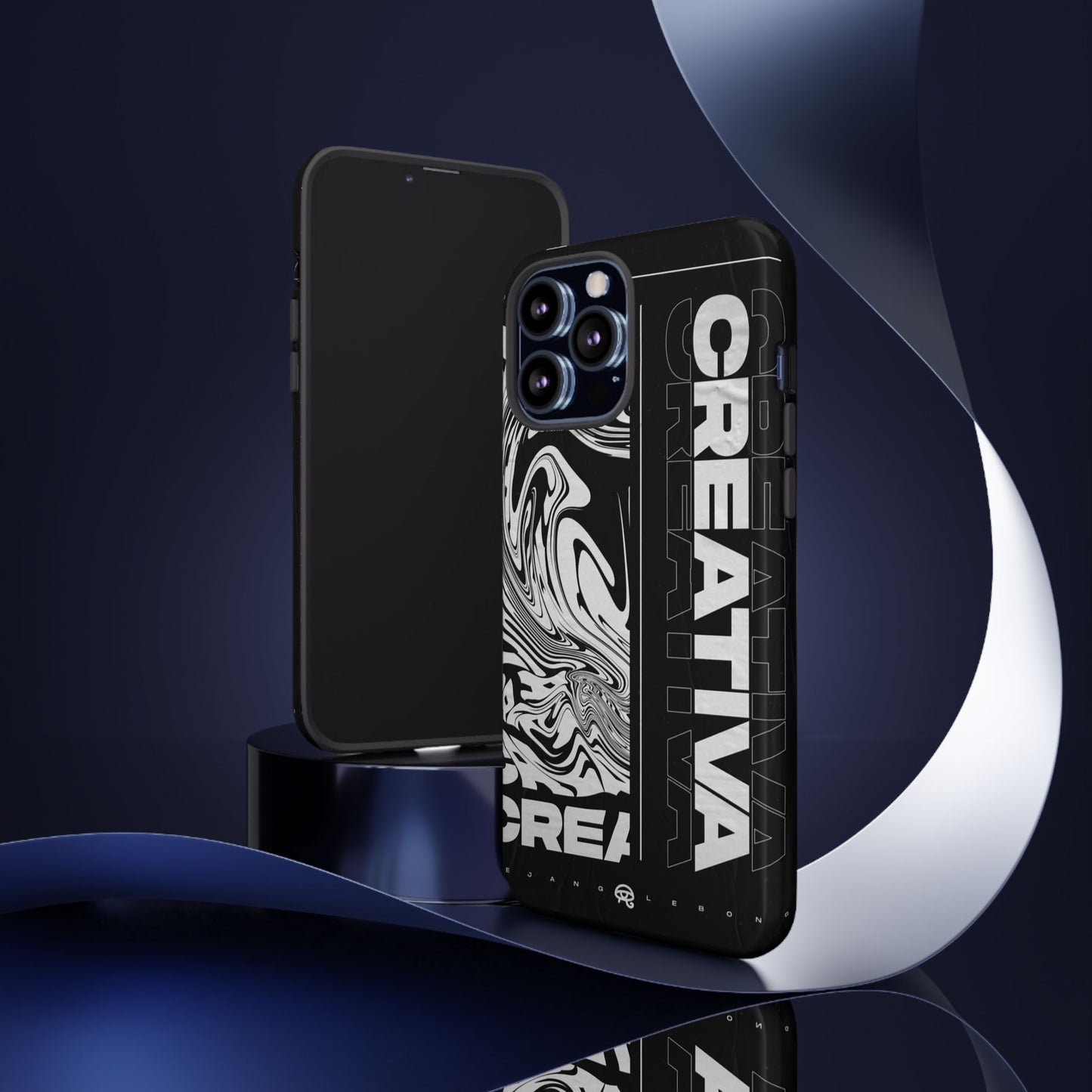Bold Creative Phone Case, Stylish Black Marble Art, Tough Phone Cover, Gift for Artists, Unique Smartphone Protector