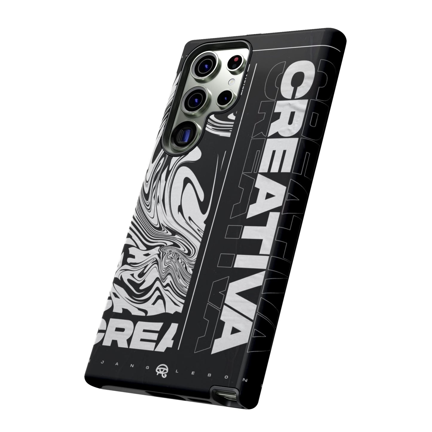 Bold Creative Phone Case, Stylish Black Marble Art, Tough Phone Cover, Gift for Artists, Unique Smartphone Protector