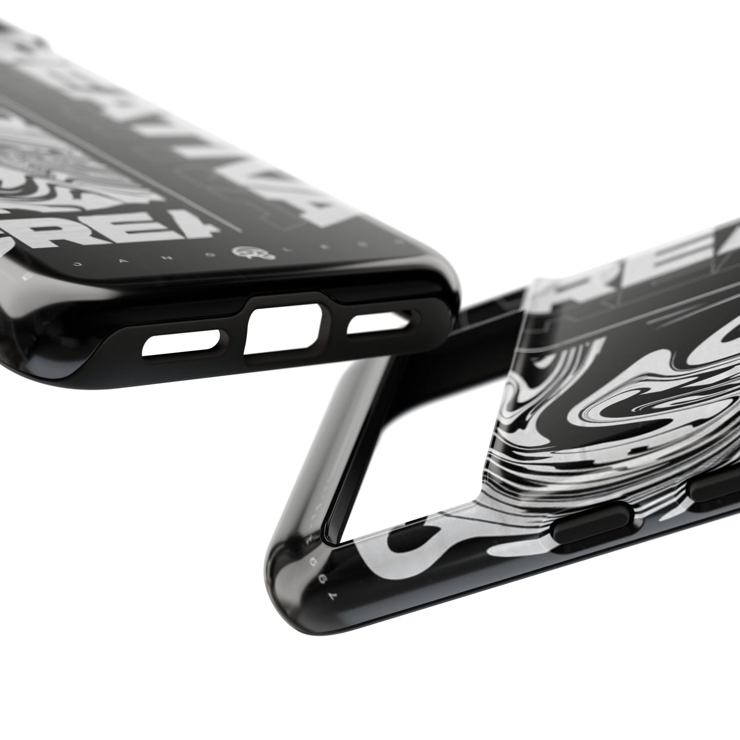 Bold Creative Phone Case, Stylish Black Marble Art, Tough Phone Cover, Gift for Artists, Unique Smartphone Protector