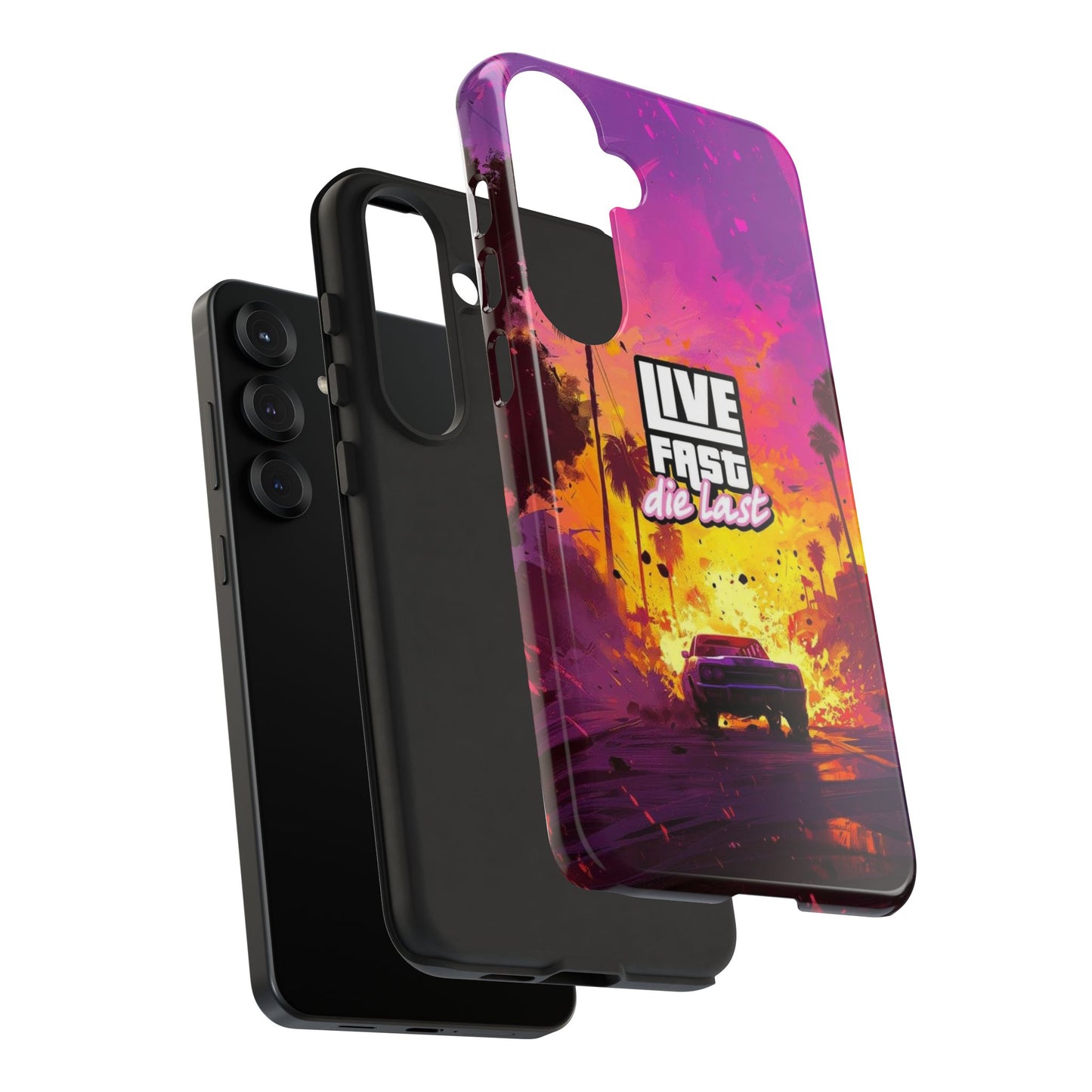 Tough Cases for Adventurers | Live Fast Die Last Phone Case, Durable Phone Cover, Trendy Accessory, Gift for Car Enthusiasts, Unique Design