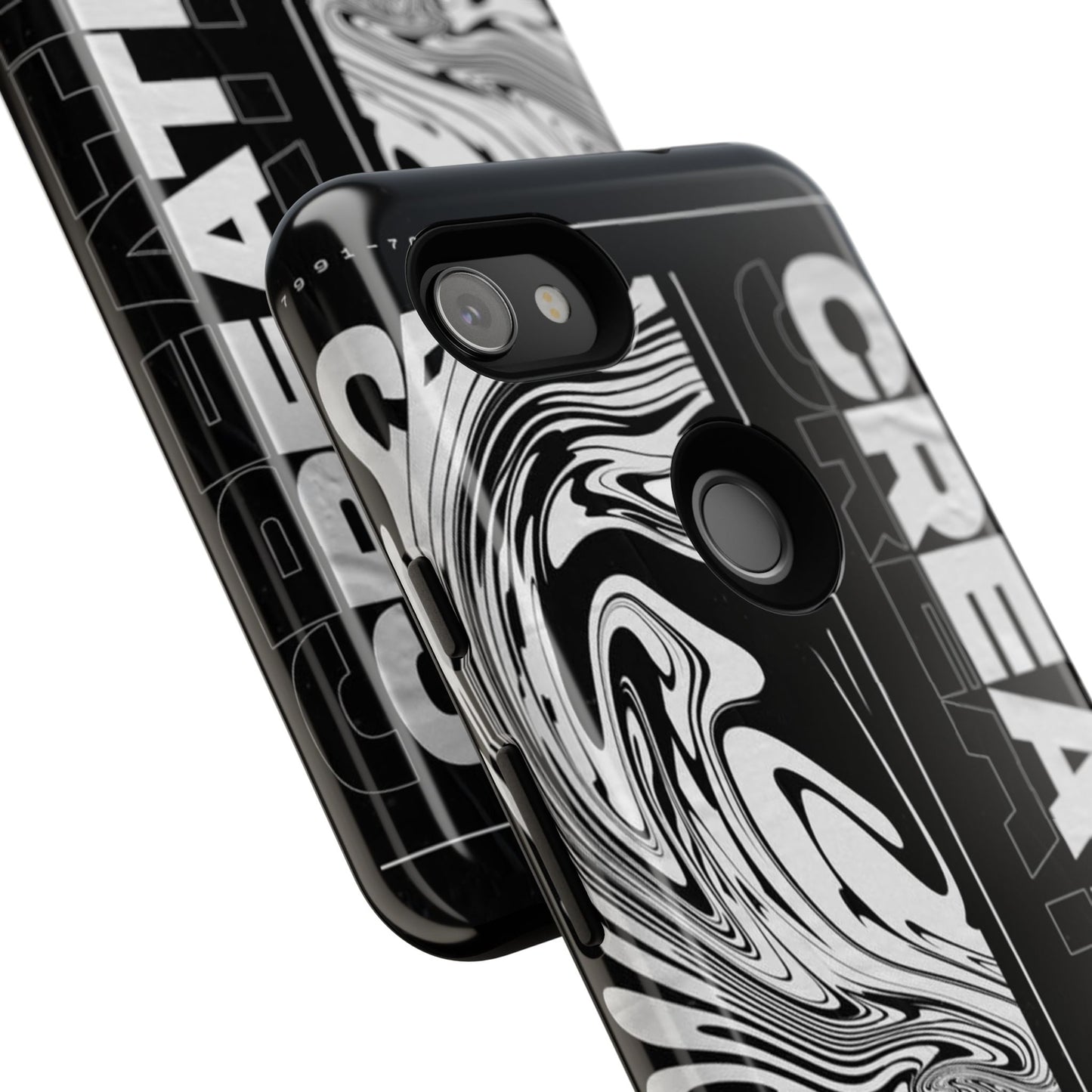 Bold Creative Phone Case, Stylish Black Marble Art, Tough Phone Cover, Gift for Artists, Unique Smartphone Protector