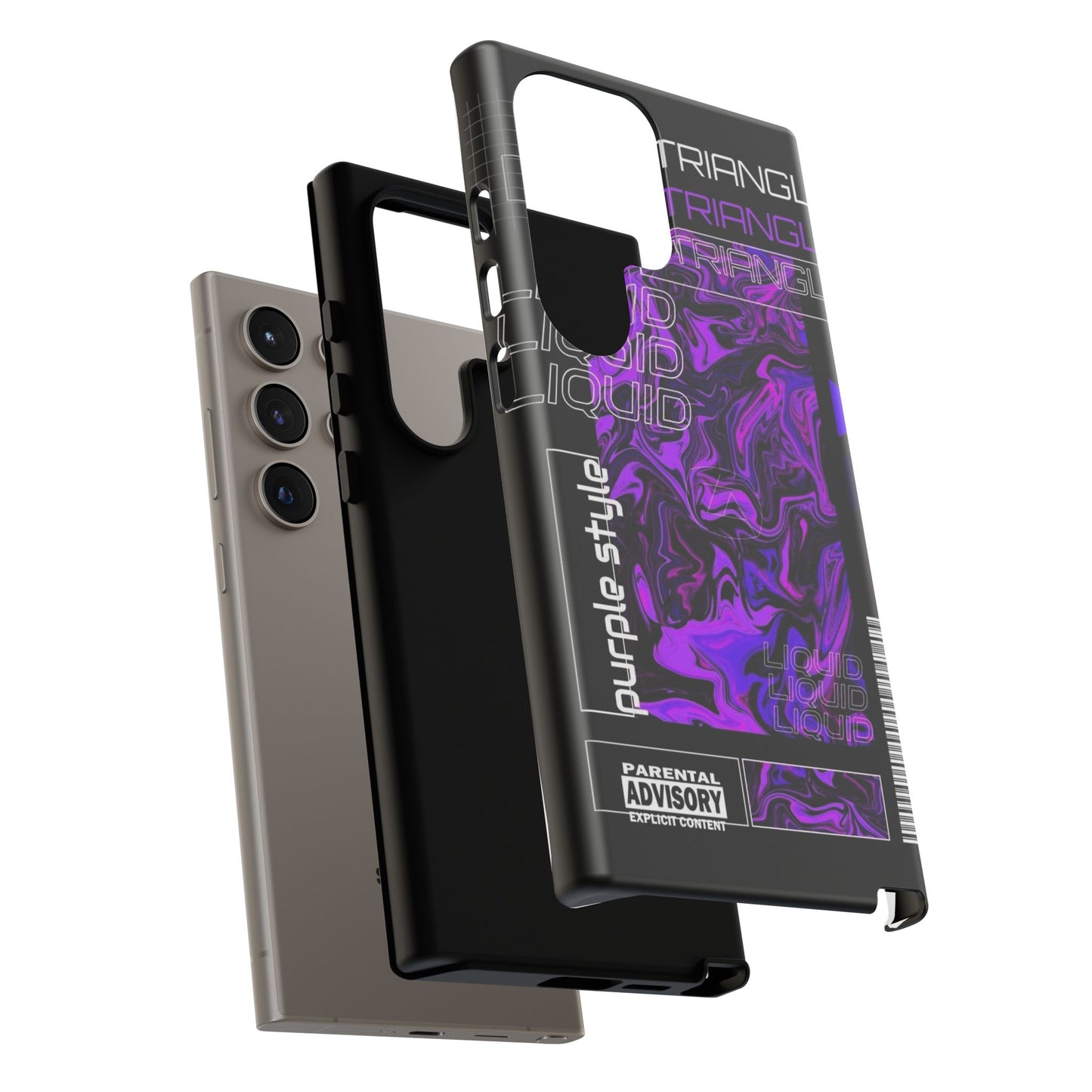 Abstract Purple Liquid Phone Case, Tough Phone Cover, Trendy Phone Accessory, Unique Gift for Tech Lovers, Modern Design for All Occasions