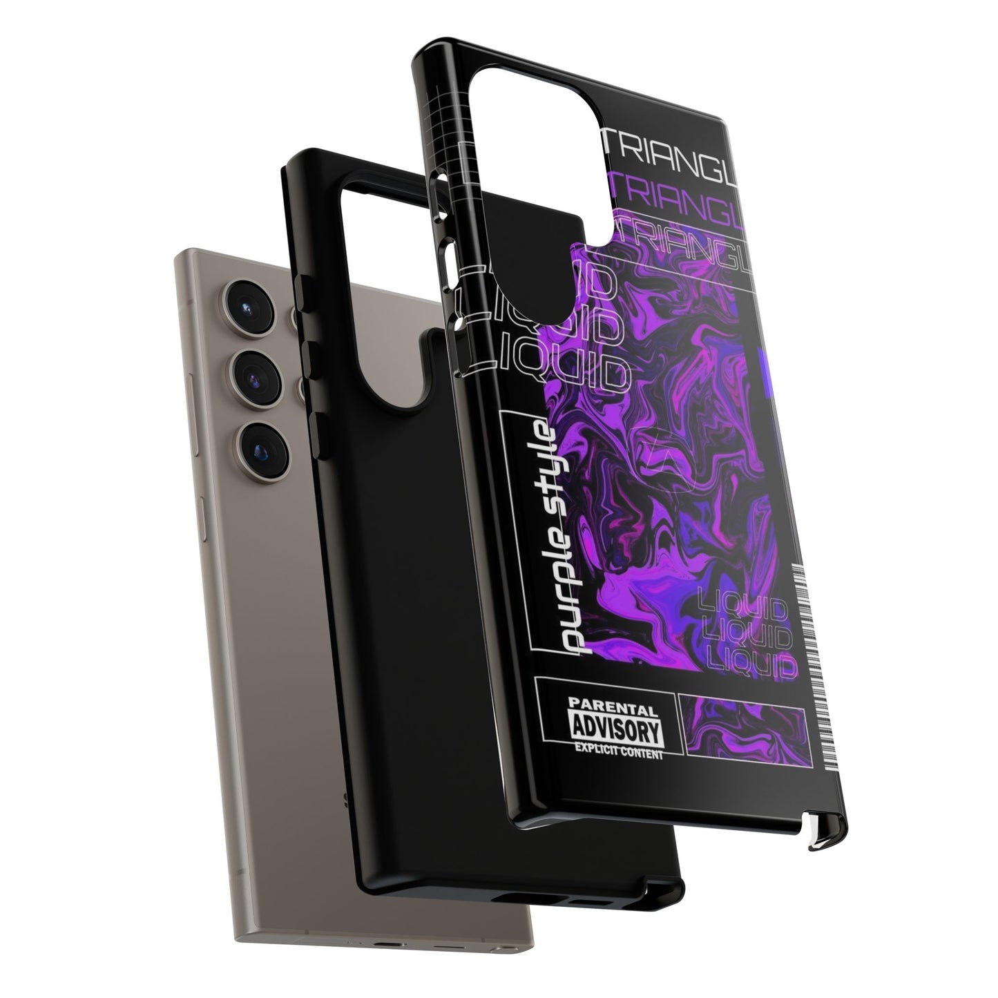 Abstract Purple Liquid Phone Case, Tough Phone Cover, Trendy Phone Accessory, Unique Gift for Tech Lovers, Modern Design for All Occasions