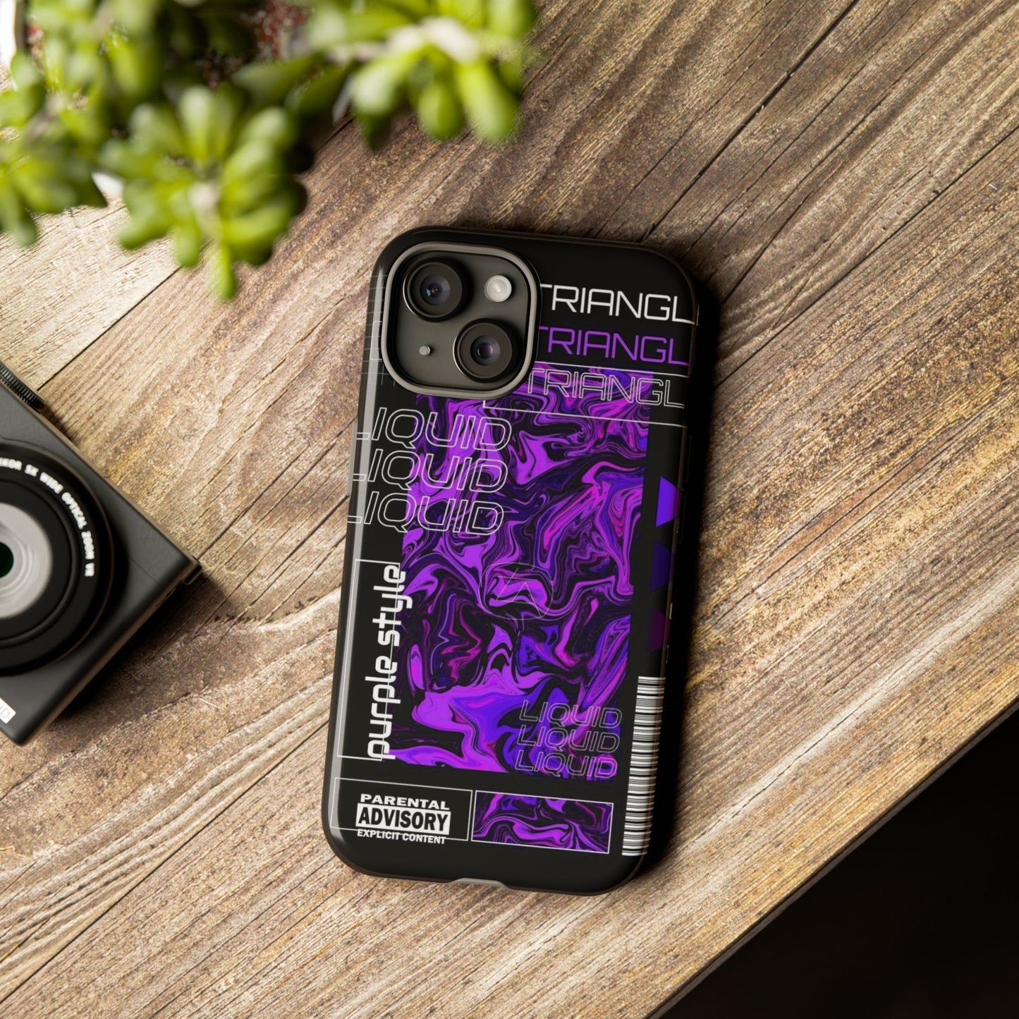 Abstract Purple Liquid Phone Case, Tough Phone Cover, Trendy Phone Accessory, Unique Gift for Tech Lovers, Modern Design for All Occasions