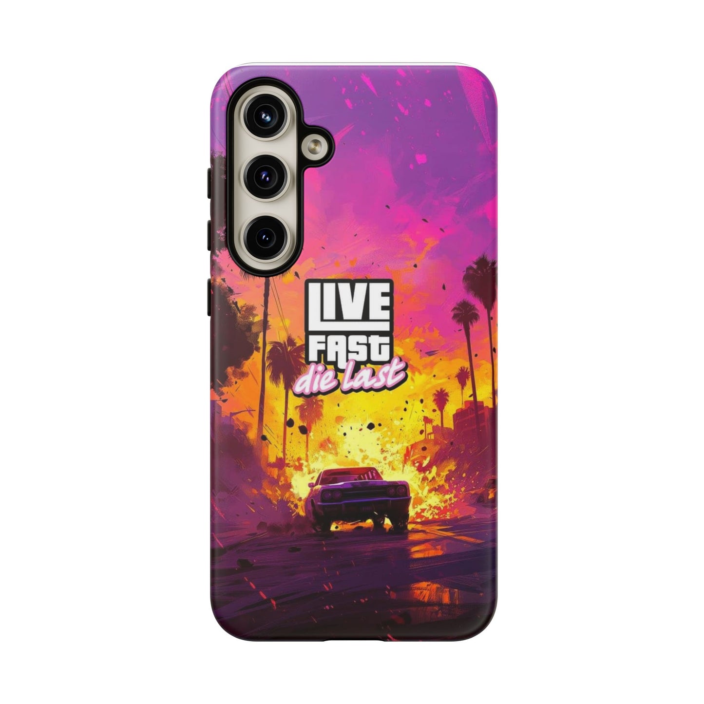 Tough Cases for Adventurers | Live Fast Die Last Phone Case, Durable Phone Cover, Trendy Accessory, Gift for Car Enthusiasts, Unique Design