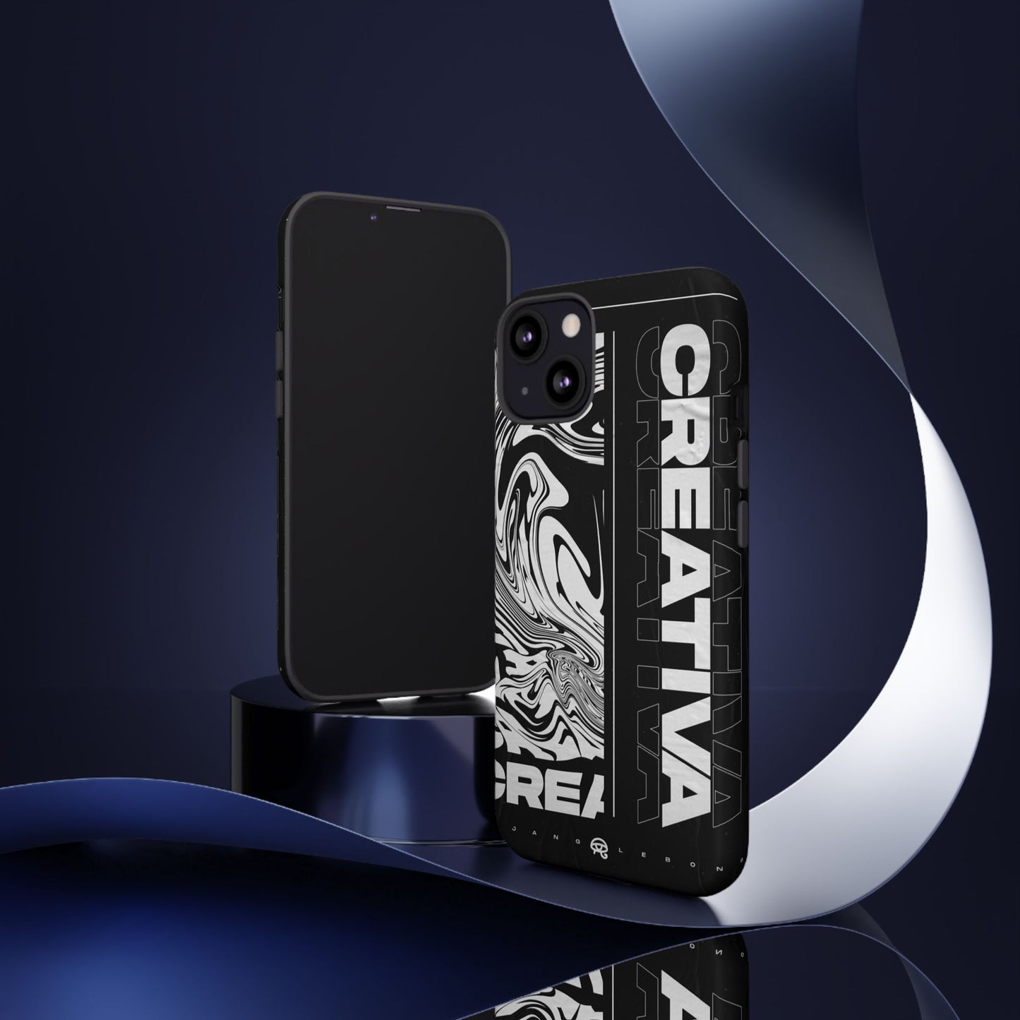 Bold Creative Phone Case, Stylish Black Marble Art, Tough Phone Cover, Gift for Artists, Unique Smartphone Protector