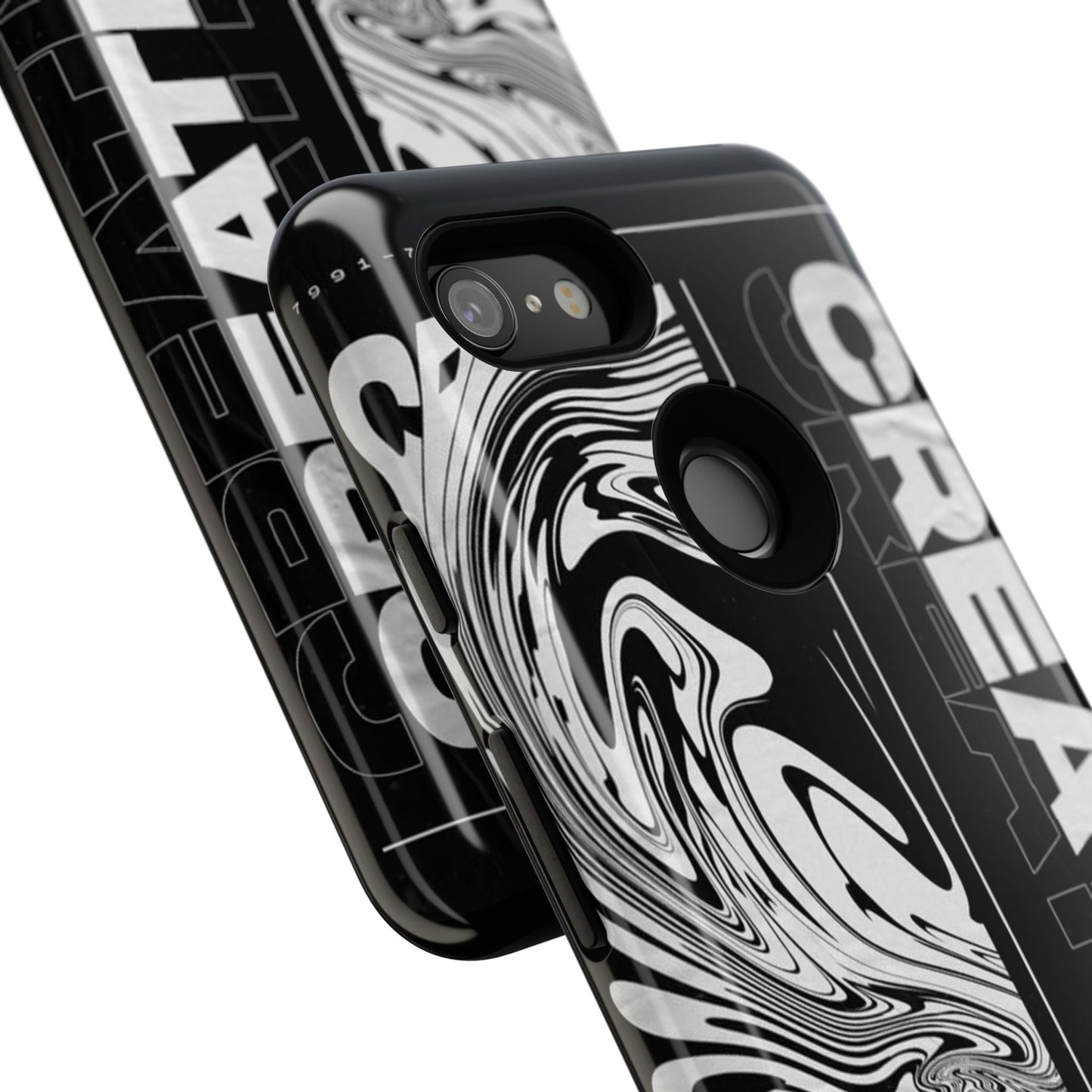 Bold Creative Phone Case, Stylish Black Marble Art, Tough Phone Cover, Gift for Artists, Unique Smartphone Protector