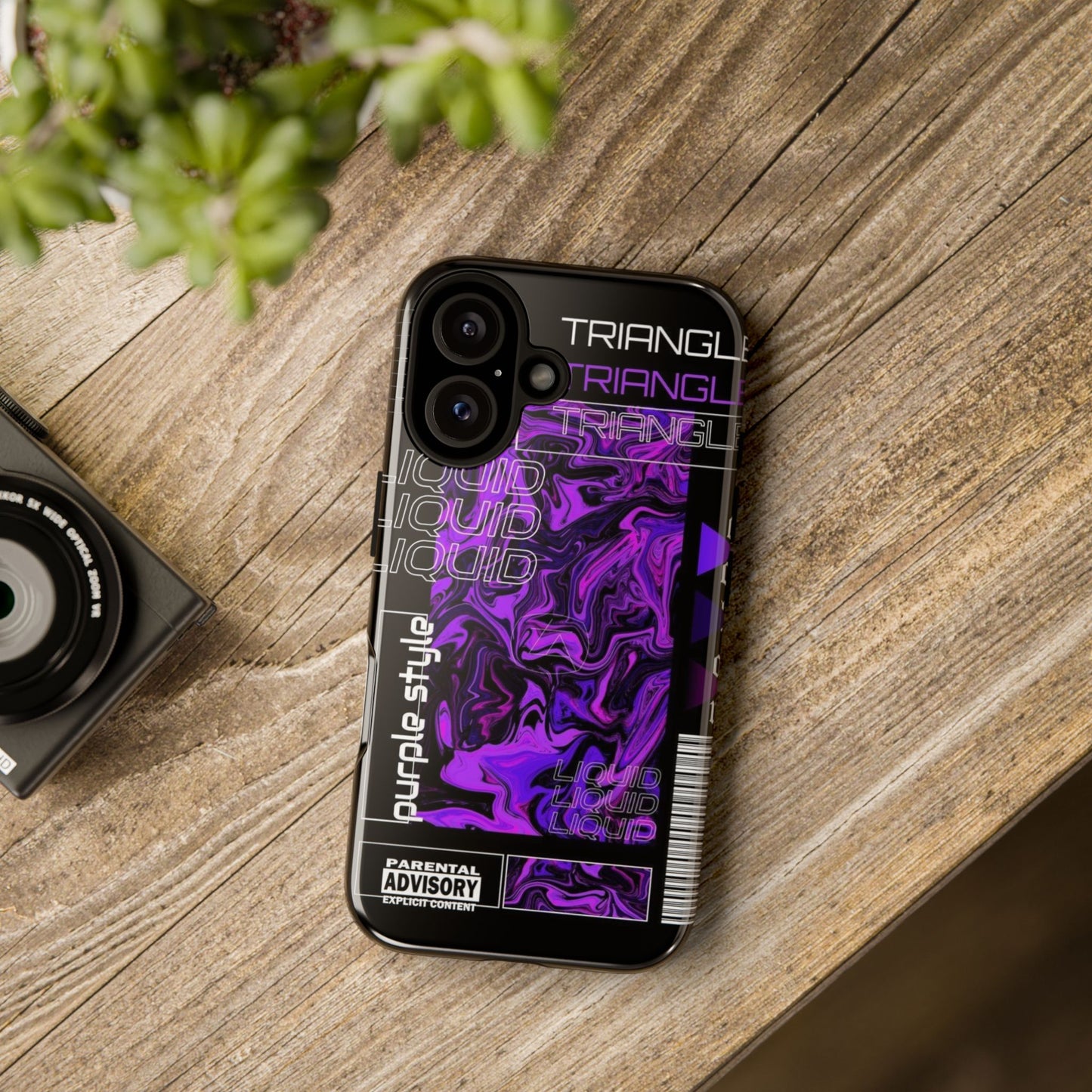 Abstract Purple Liquid Phone Case, Tough Phone Cover, Trendy Phone Accessory, Unique Gift for Tech Lovers, Modern Design for All Occasions