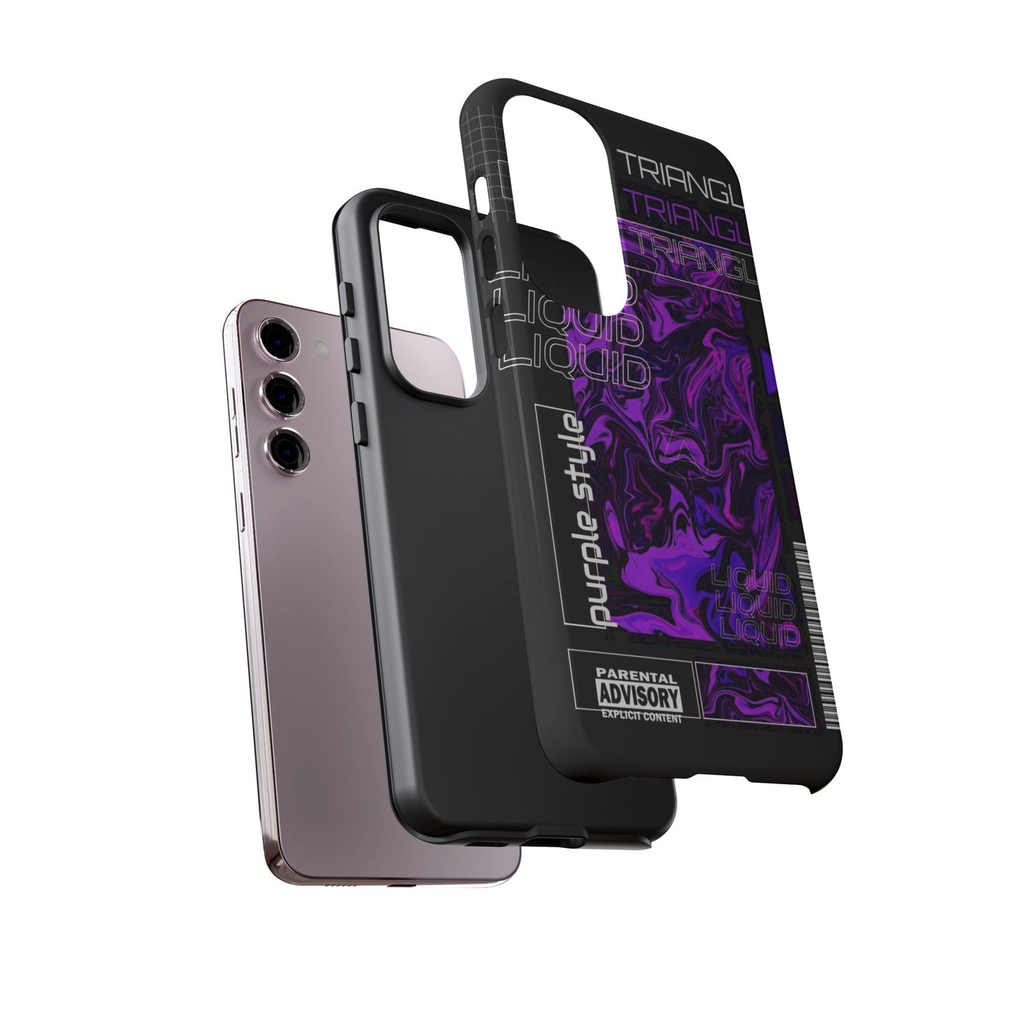 Abstract Purple Liquid Phone Case, Tough Phone Cover, Trendy Phone Accessory, Unique Gift for Tech Lovers, Modern Design for All Occasions