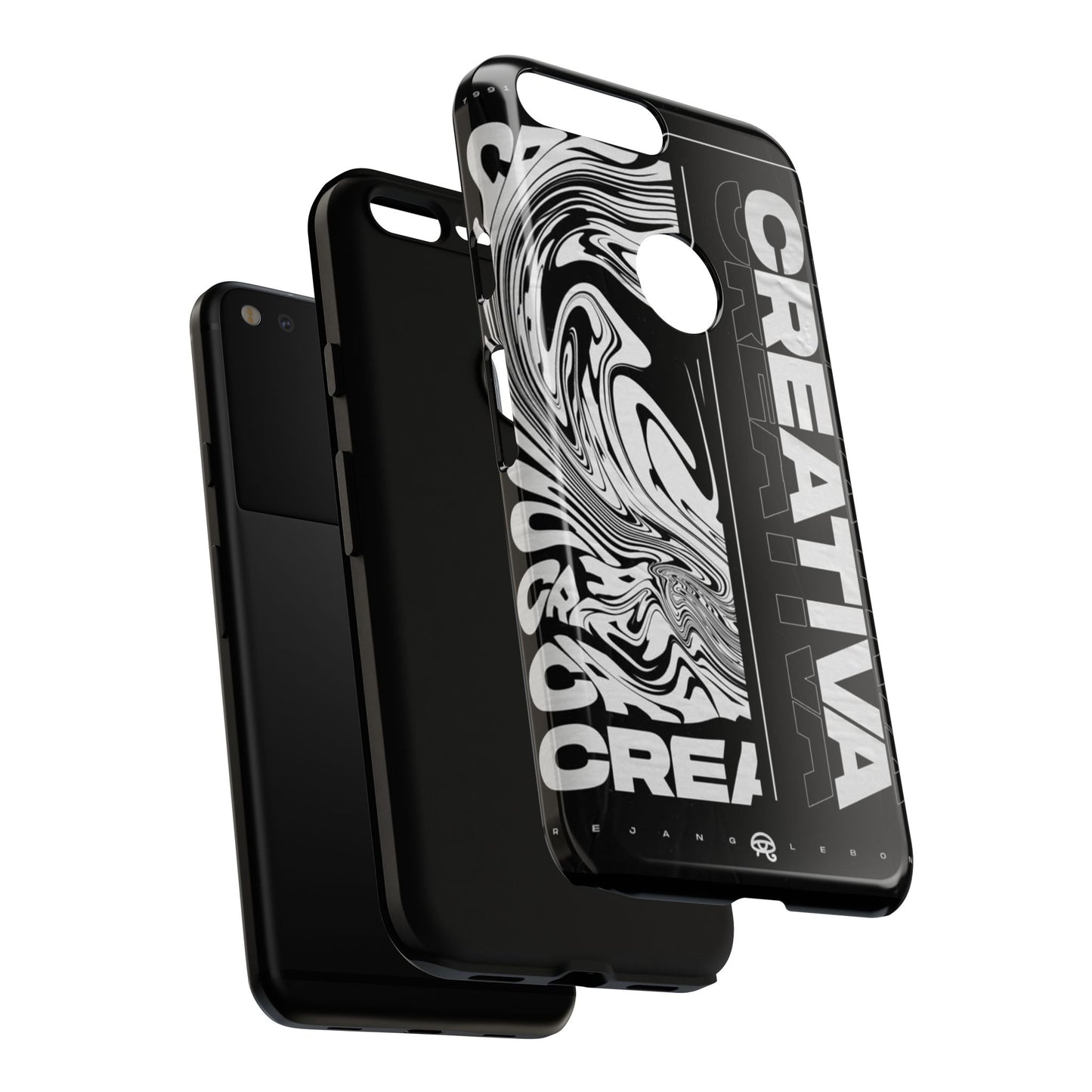 Bold Creative Phone Case, Stylish Black Marble Art, Tough Phone Cover, Gift for Artists, Unique Smartphone Protector