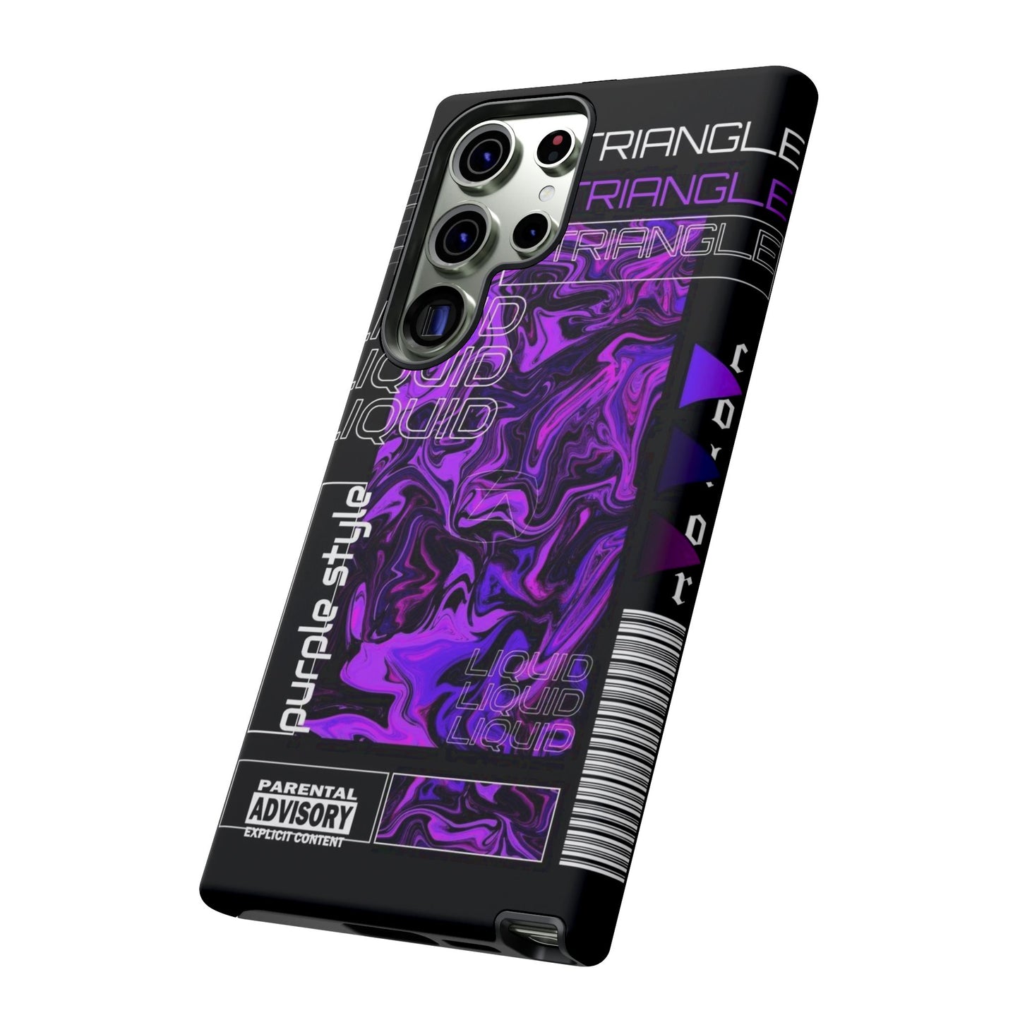 Abstract Purple Liquid Phone Case, Tough Phone Cover, Trendy Phone Accessory, Unique Gift for Tech Lovers, Modern Design for All Occasions