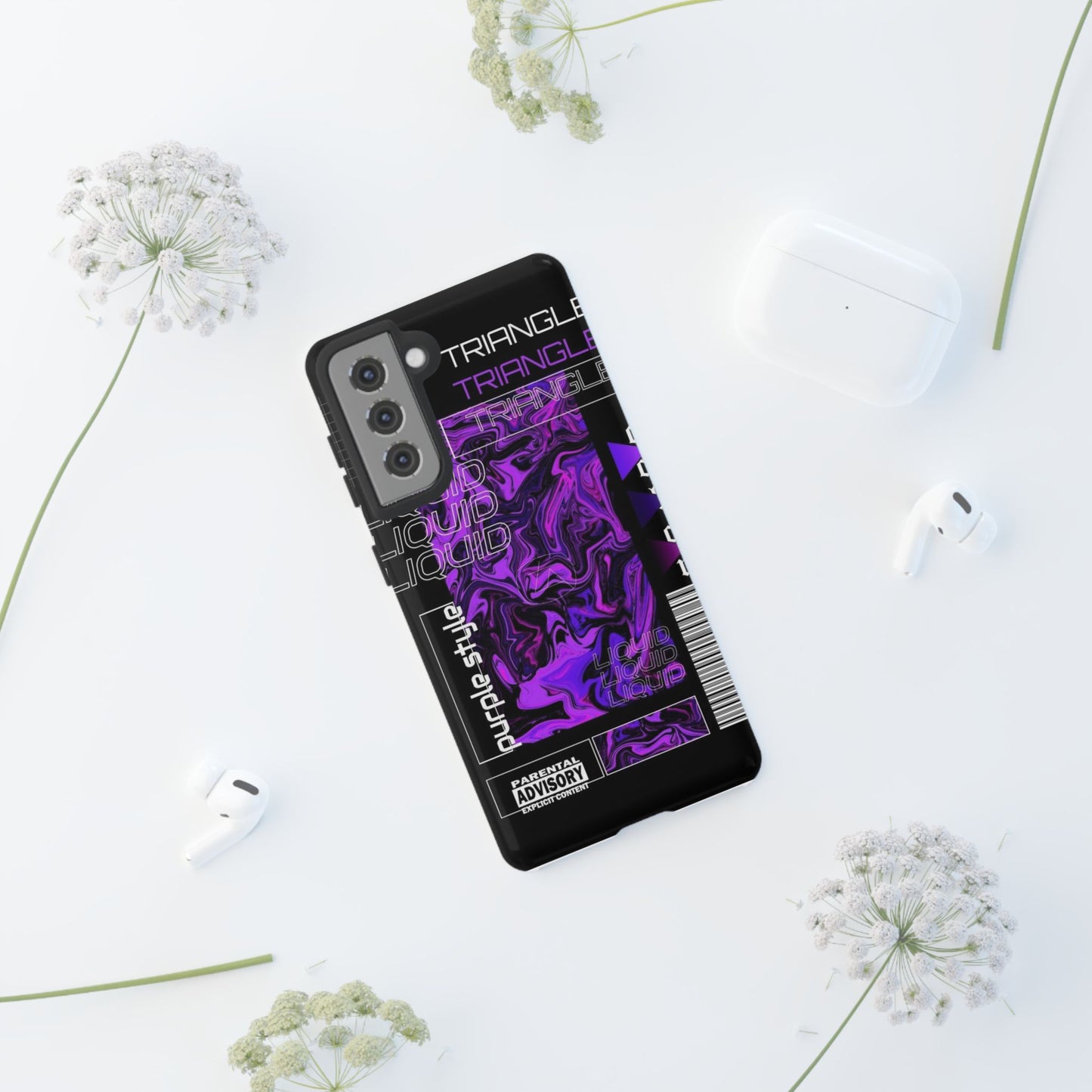 Abstract Purple Liquid Phone Case, Tough Phone Cover, Trendy Phone Accessory, Unique Gift for Tech Lovers, Modern Design for All Occasions