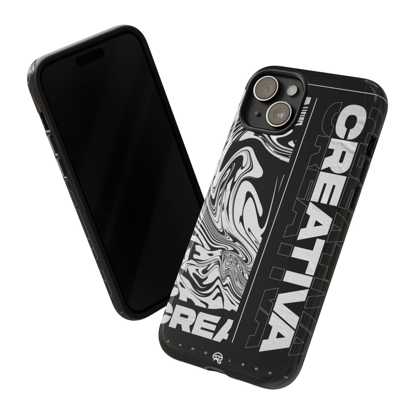 Bold Creative Phone Case, Stylish Black Marble Art, Tough Phone Cover, Gift for Artists, Unique Smartphone Protector