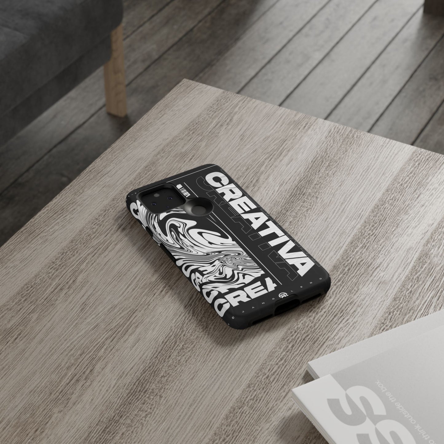 Bold Creative Phone Case, Stylish Black Marble Art, Tough Phone Cover, Gift for Artists, Unique Smartphone Protector