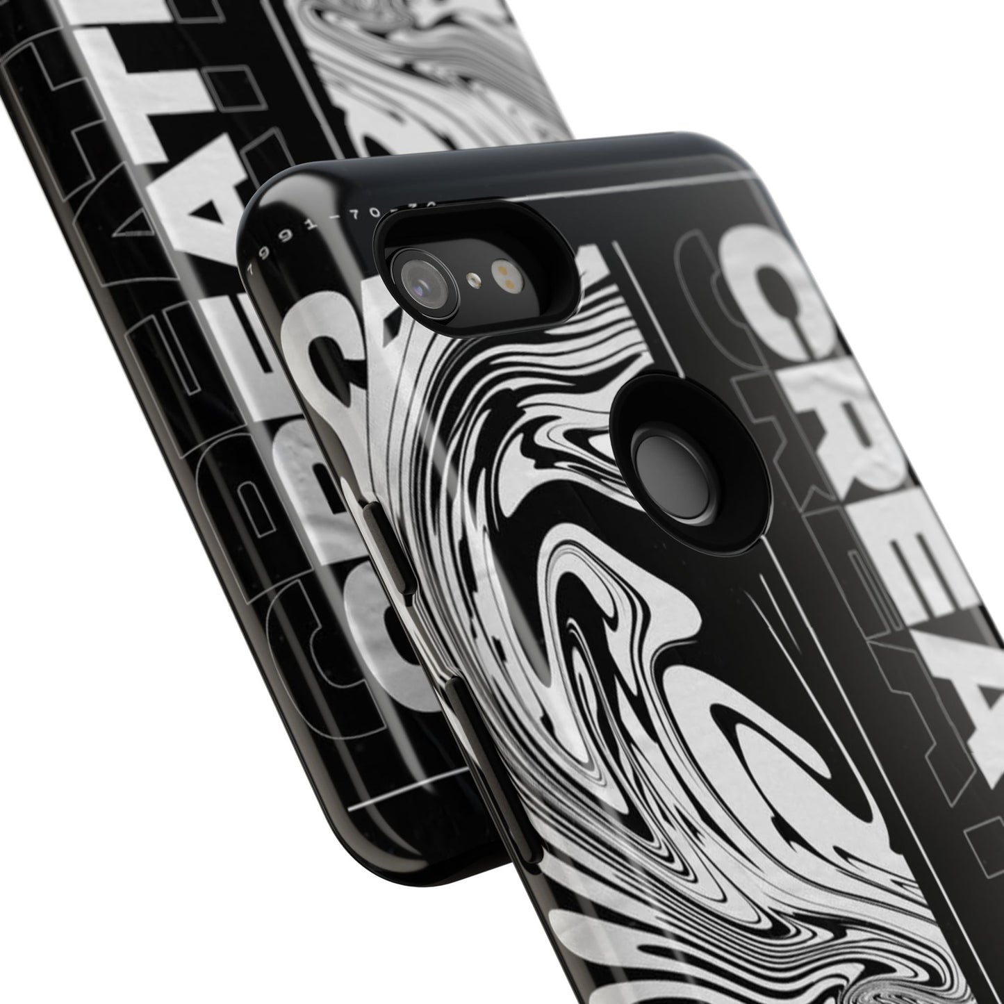 Bold Creative Phone Case, Stylish Black Marble Art, Tough Phone Cover, Gift for Artists, Unique Smartphone Protector
