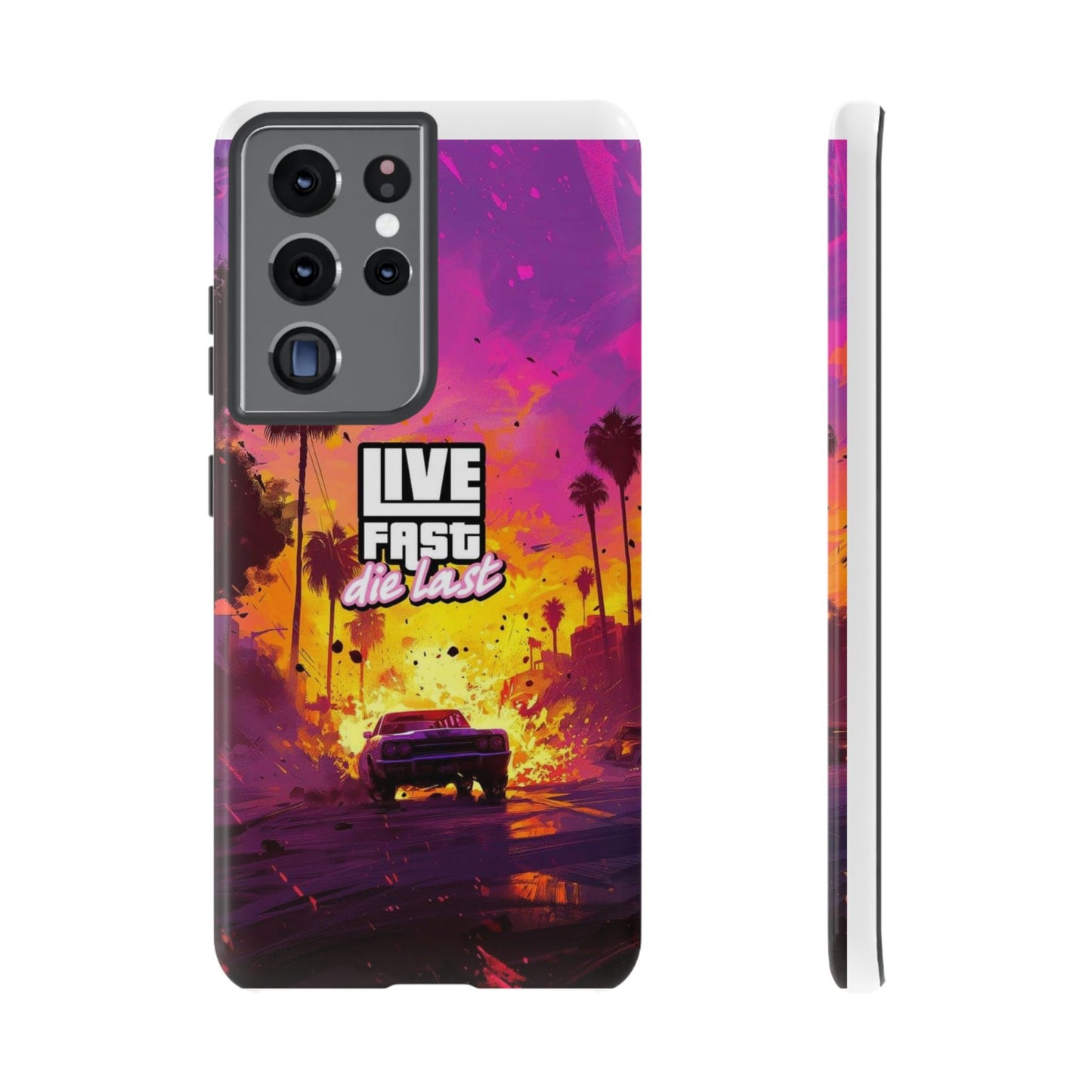 Tough Cases for Adventurers | Live Fast Die Last Phone Case, Durable Phone Cover, Trendy Accessory, Gift for Car Enthusiasts, Unique Design