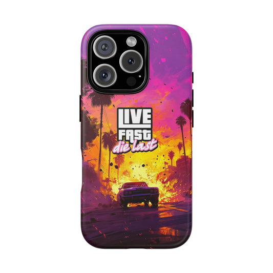 Tough Cases for Adventurers | Live Fast Die Last Phone Case, Durable Phone Cover, Trendy Accessory, Gift for Car Enthusiasts, Unique Design