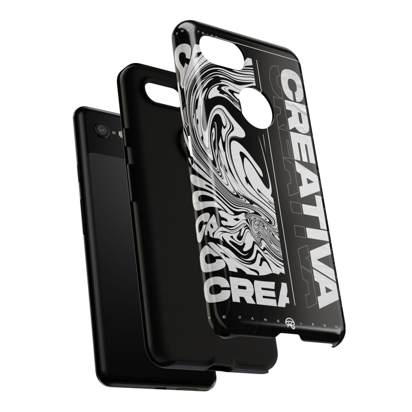 Bold Creative Phone Case, Stylish Black Marble Art, Tough Phone Cover, Gift for Artists, Unique Smartphone Protector