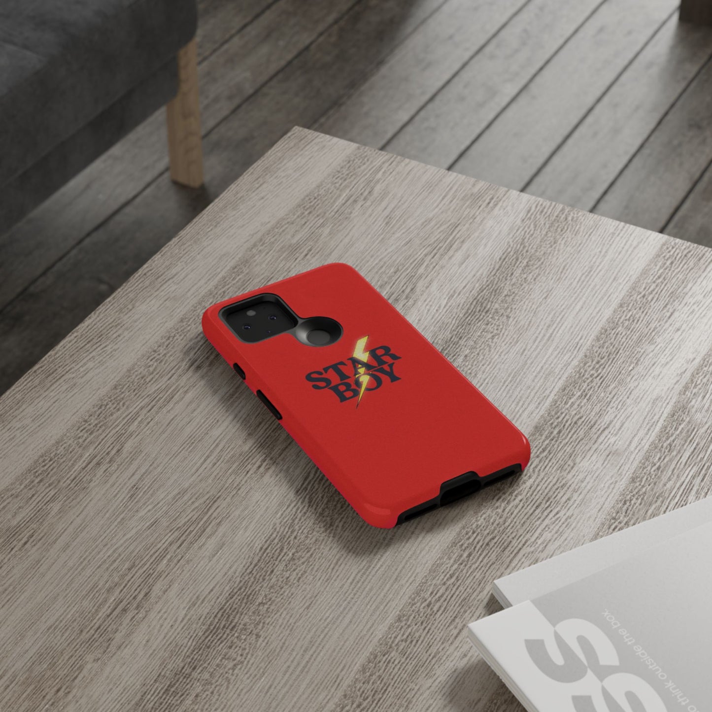 Star Boy Tough Phone Case, Red Color, Protective Phone Cover, Hard Shell Case, Unique Gift for Him, Phone Accessories