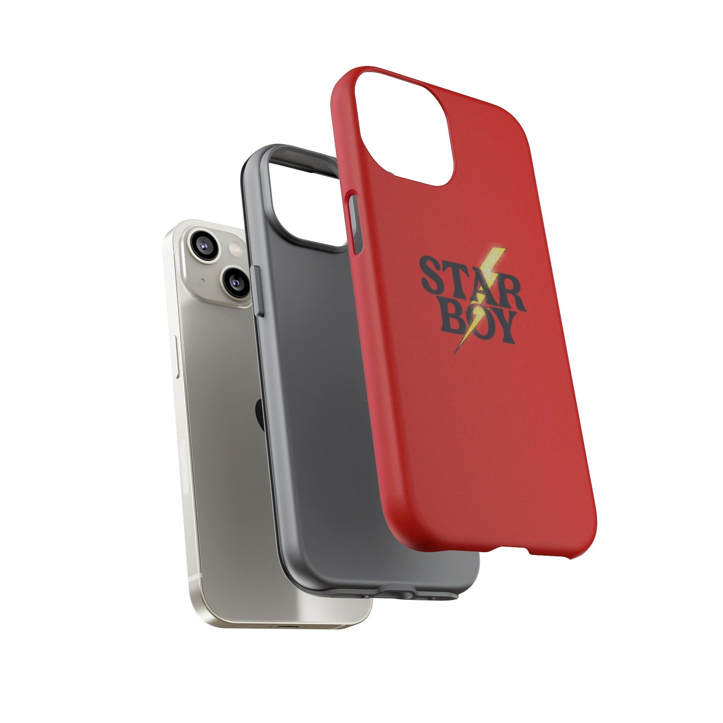 Star Boy Tough Phone Case, Red Color, Protective Phone Cover, Hard Shell Case, Unique Gift for Him, Phone Accessories