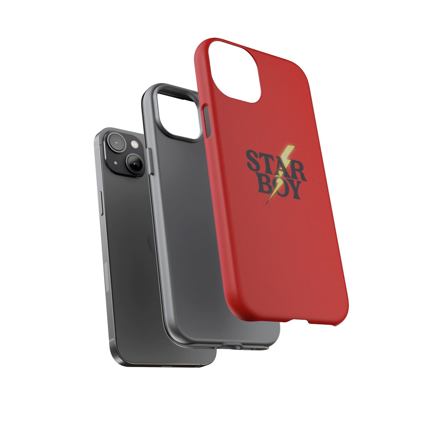 Star Boy Tough Phone Case, Red Color, Protective Phone Cover, Hard Shell Case, Unique Gift for Him, Phone Accessories