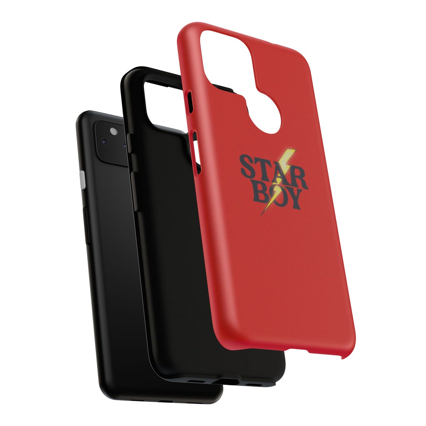Star Boy Tough Phone Case, Red Color, Protective Phone Cover, Hard Shell Case, Unique Gift for Him, Phone Accessories
