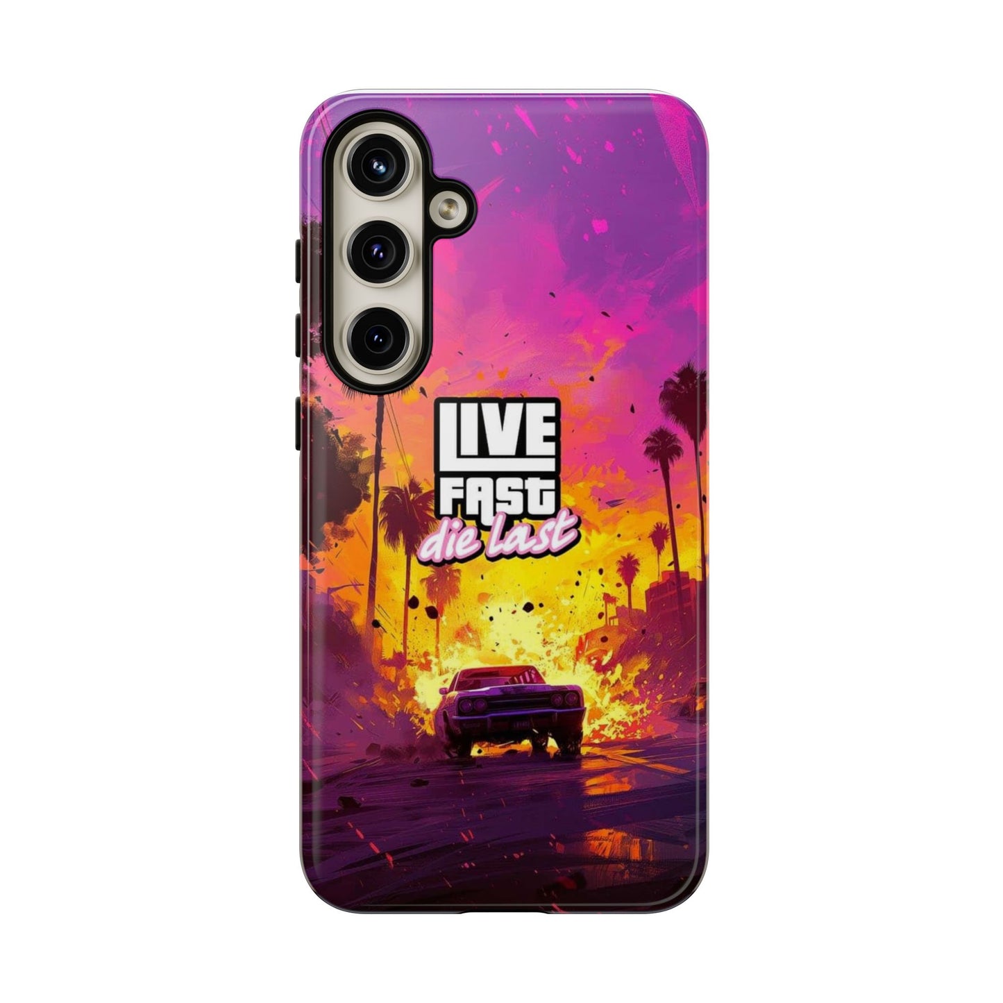 Tough Cases for Adventurers | Live Fast Die Last Phone Case, Durable Phone Cover, Trendy Accessory, Gift for Car Enthusiasts, Unique Design