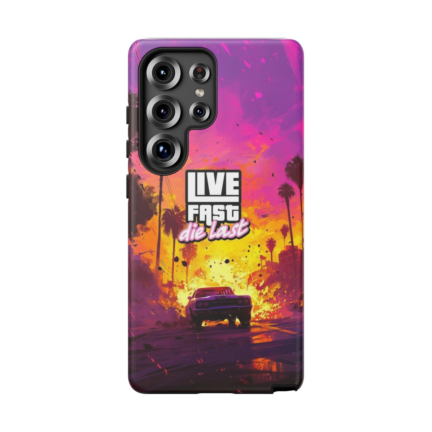 Tough Cases for Adventurers | Live Fast Die Last Phone Case, Durable Phone Cover, Trendy Accessory, Gift for Car Enthusiasts, Unique Design