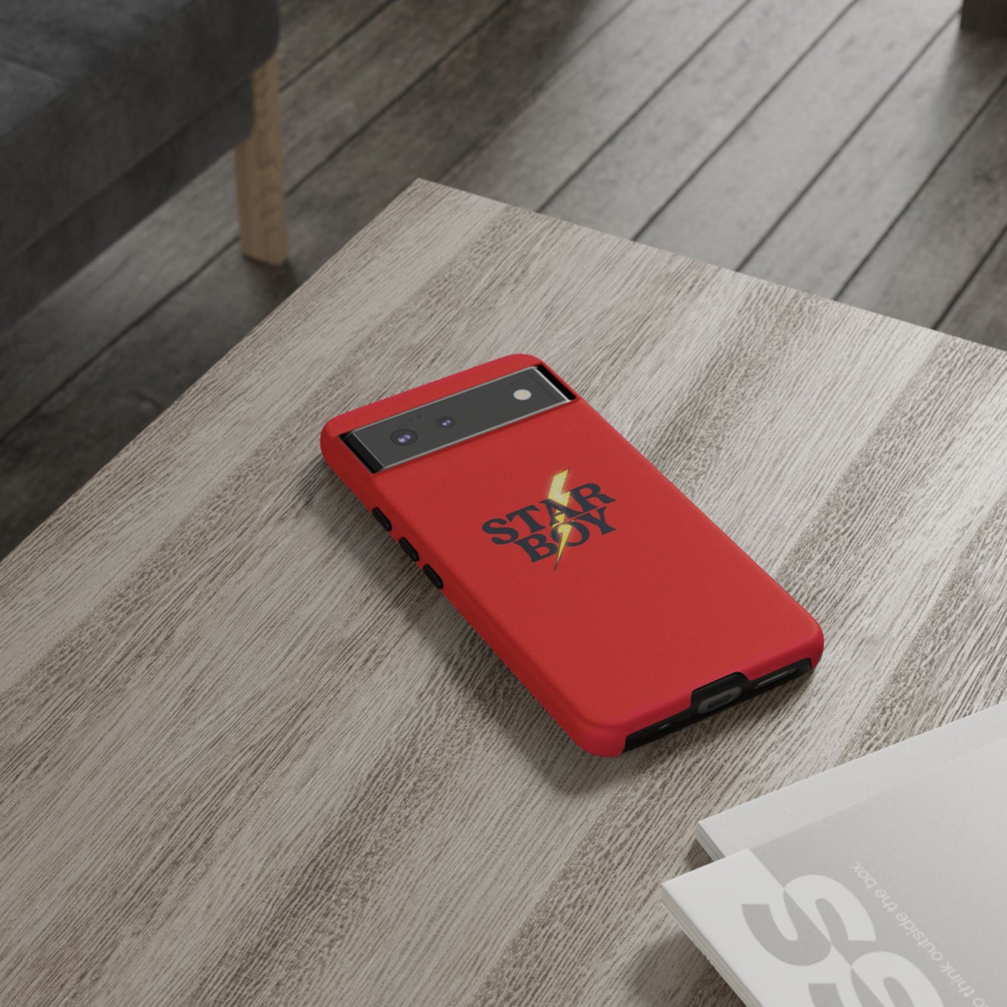 Star Boy Tough Phone Case, Red Color, Protective Phone Cover, Hard Shell Case, Unique Gift for Him, Phone Accessories