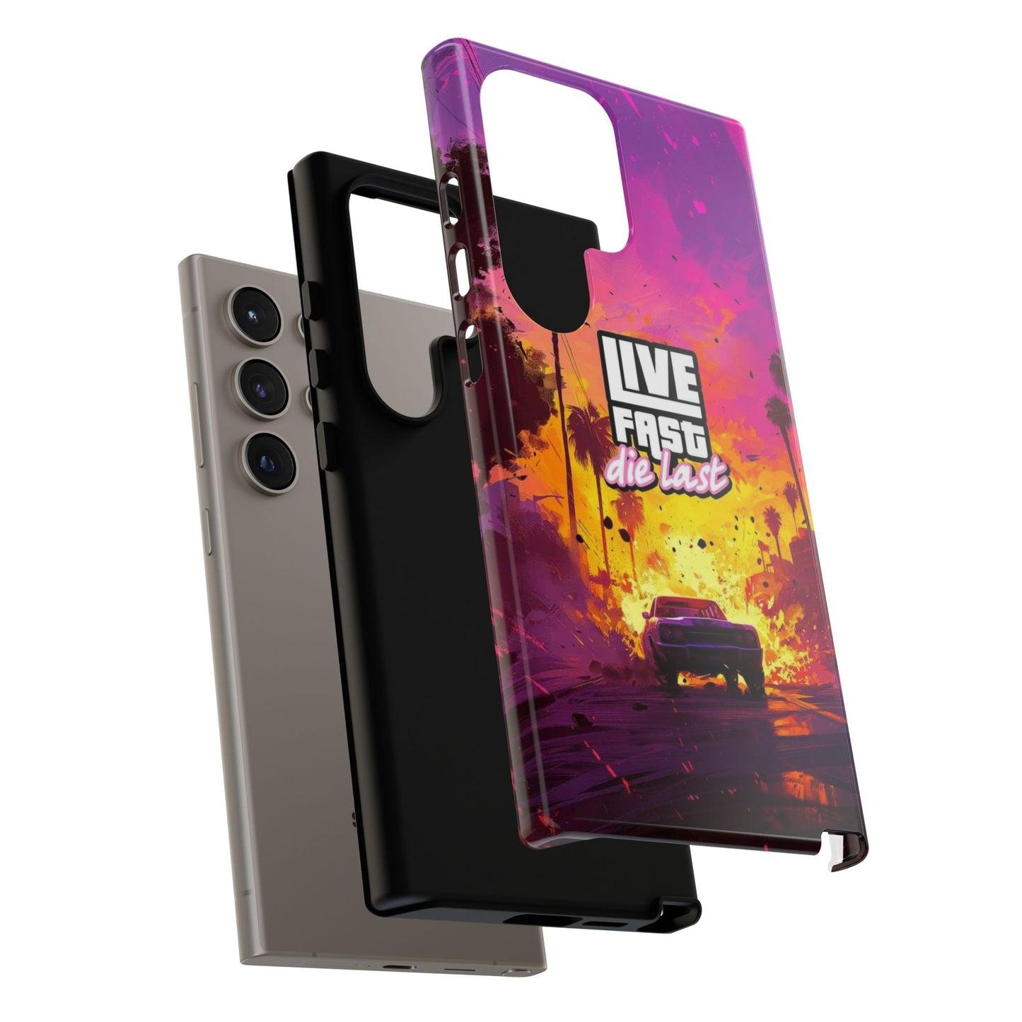 Tough Cases for Adventurers | Live Fast Die Last Phone Case, Durable Phone Cover, Trendy Accessory, Gift for Car Enthusiasts, Unique Design