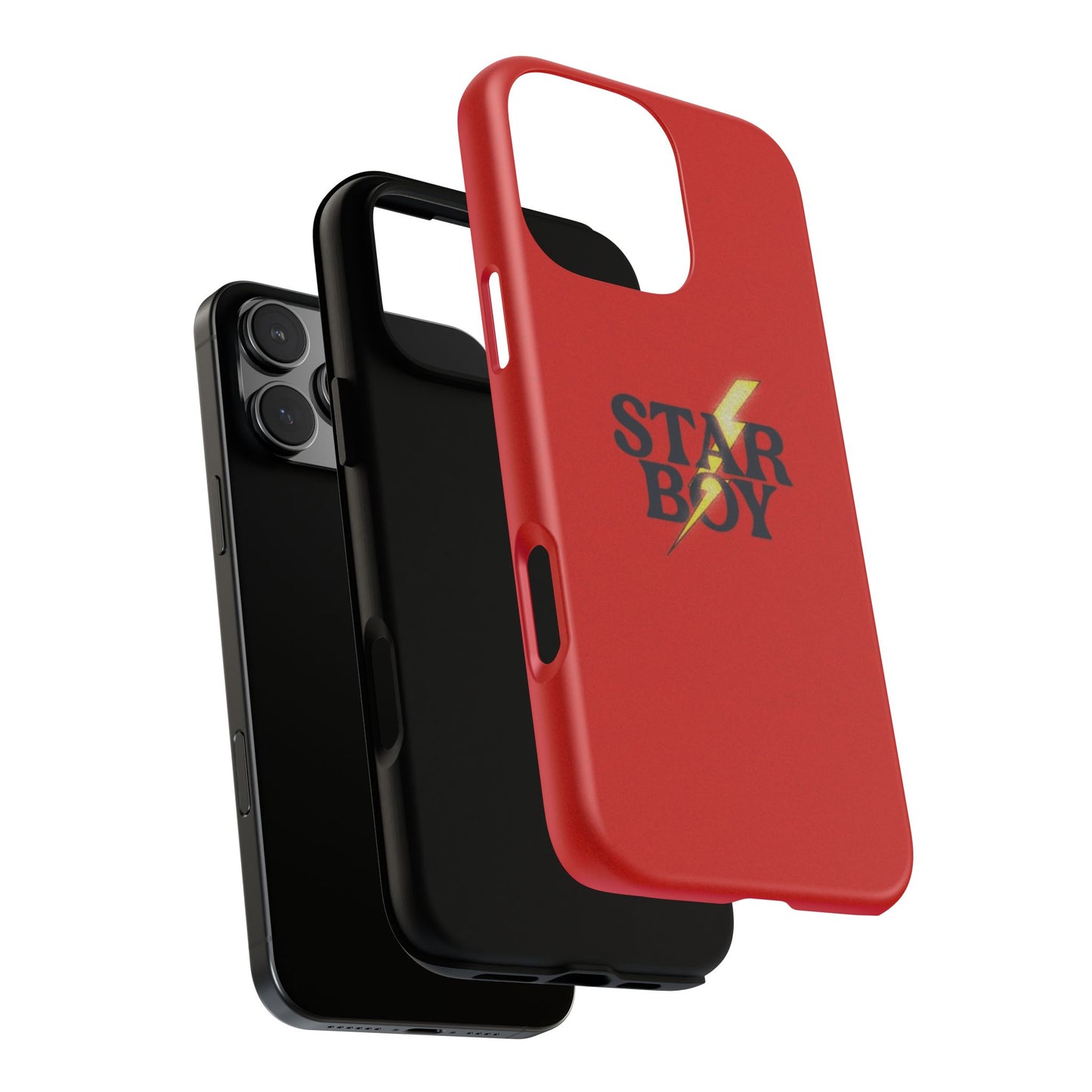 Star Boy Tough Phone Case, Red Color, Protective Phone Cover, Hard Shell Case, Unique Gift for Him, Phone Accessories