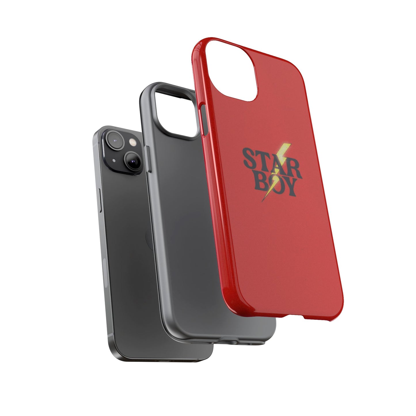 Star Boy Tough Phone Case, Red Color, Protective Phone Cover, Hard Shell Case, Unique Gift for Him, Phone Accessories