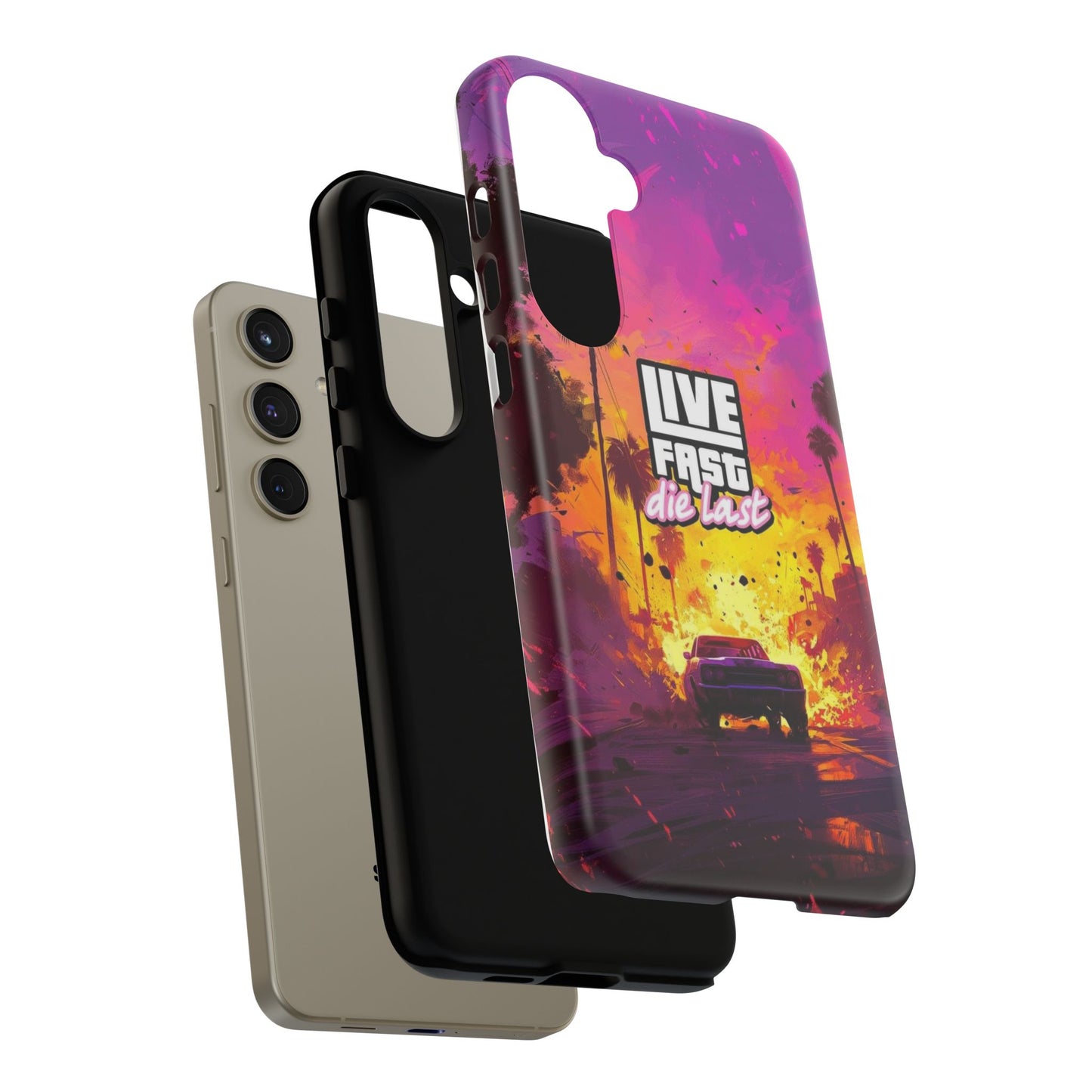 Tough Cases for Adventurers | Live Fast Die Last Phone Case, Durable Phone Cover, Trendy Accessory, Gift for Car Enthusiasts, Unique Design