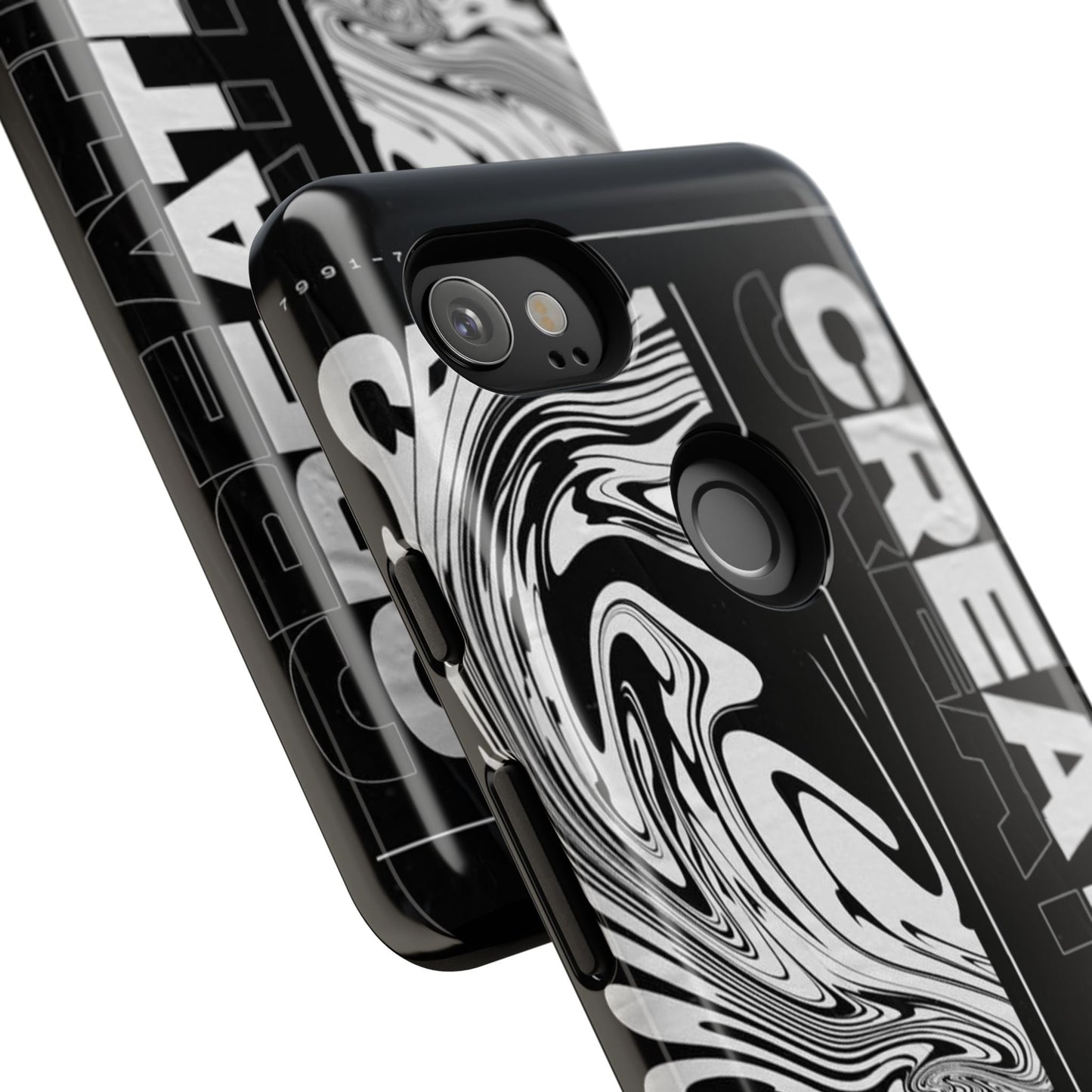 Bold Creative Phone Case, Stylish Black Marble Art, Tough Phone Cover, Gift for Artists, Unique Smartphone Protector