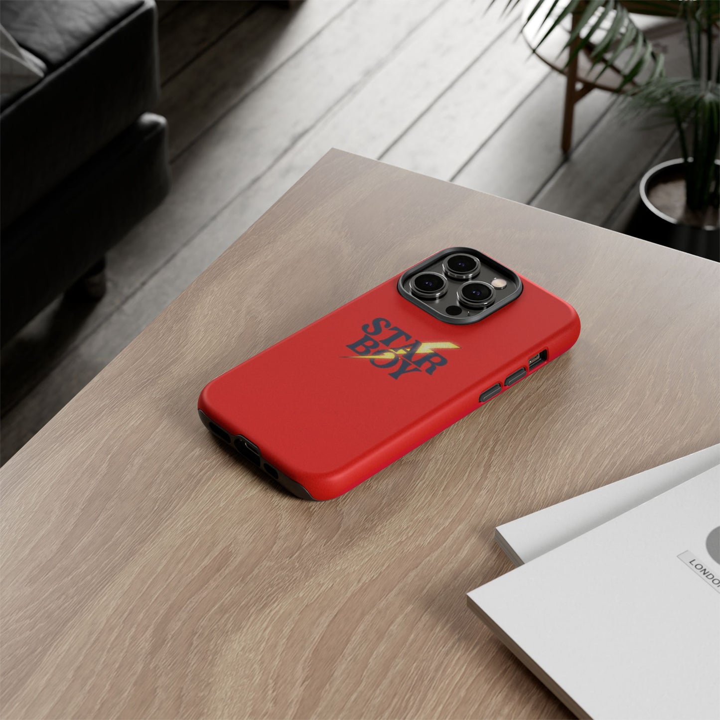 Star Boy Tough Phone Case, Red Color, Protective Phone Cover, Hard Shell Case, Unique Gift for Him, Phone Accessories