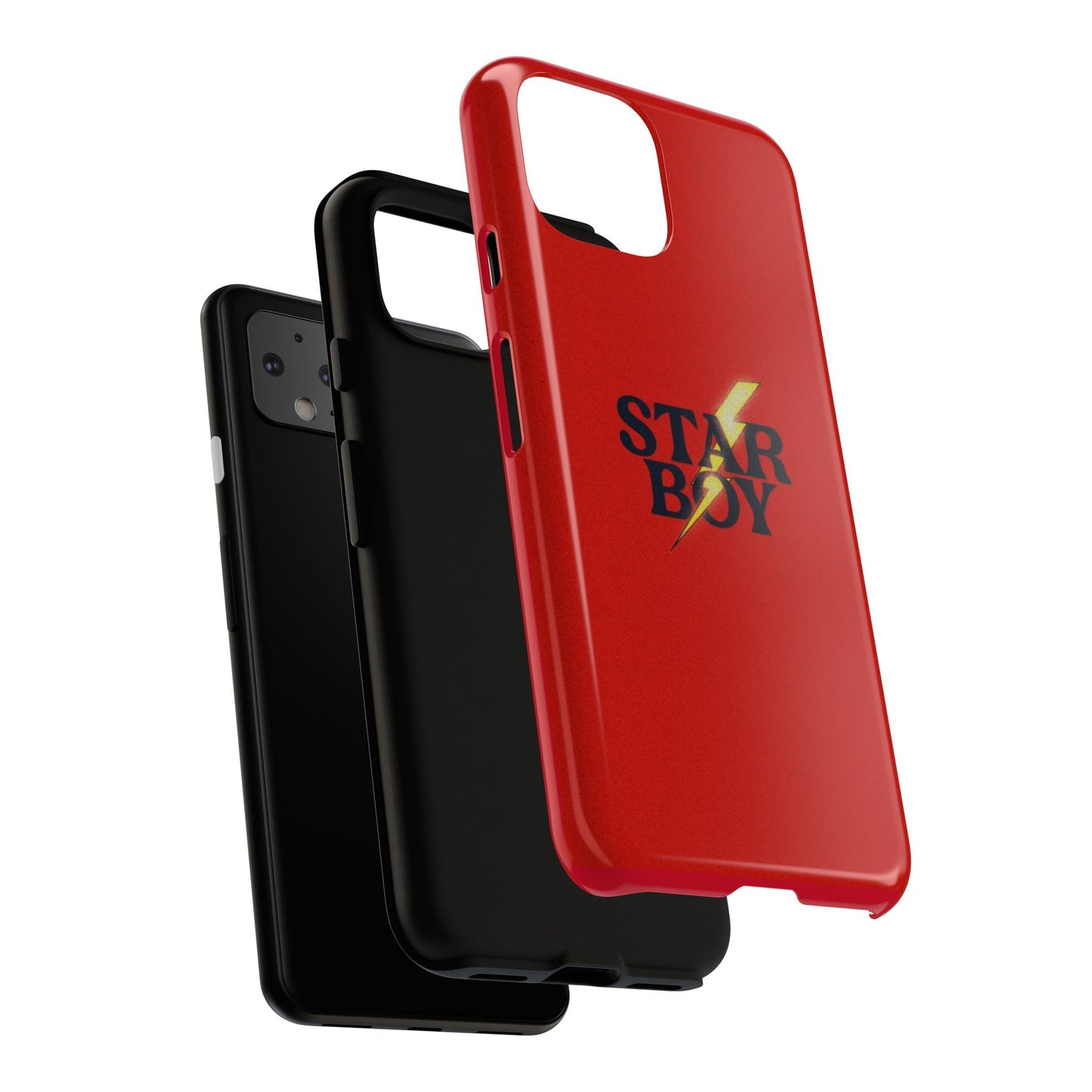 Star Boy Tough Phone Case, Red Color, Protective Phone Cover, Hard Shell Case, Unique Gift for Him, Phone Accessories