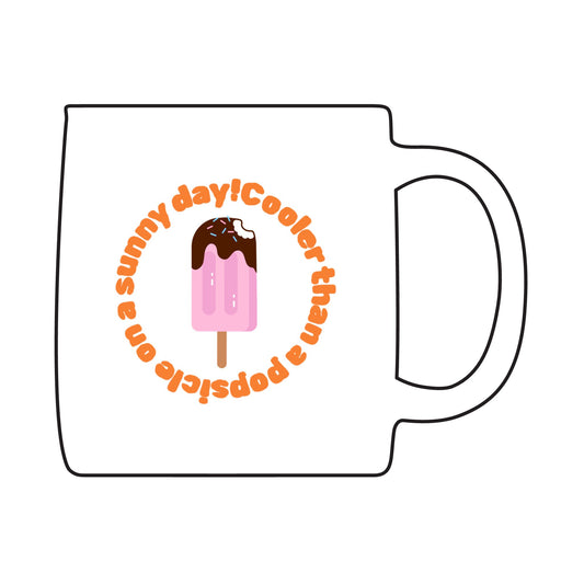 Cooler Than a Popsicle Glass Coffee Mug, Fun Summer Drinkware, Gift for Ice Cream Lovers, Perfect for Birthdays, BBQs, or Pool Parties