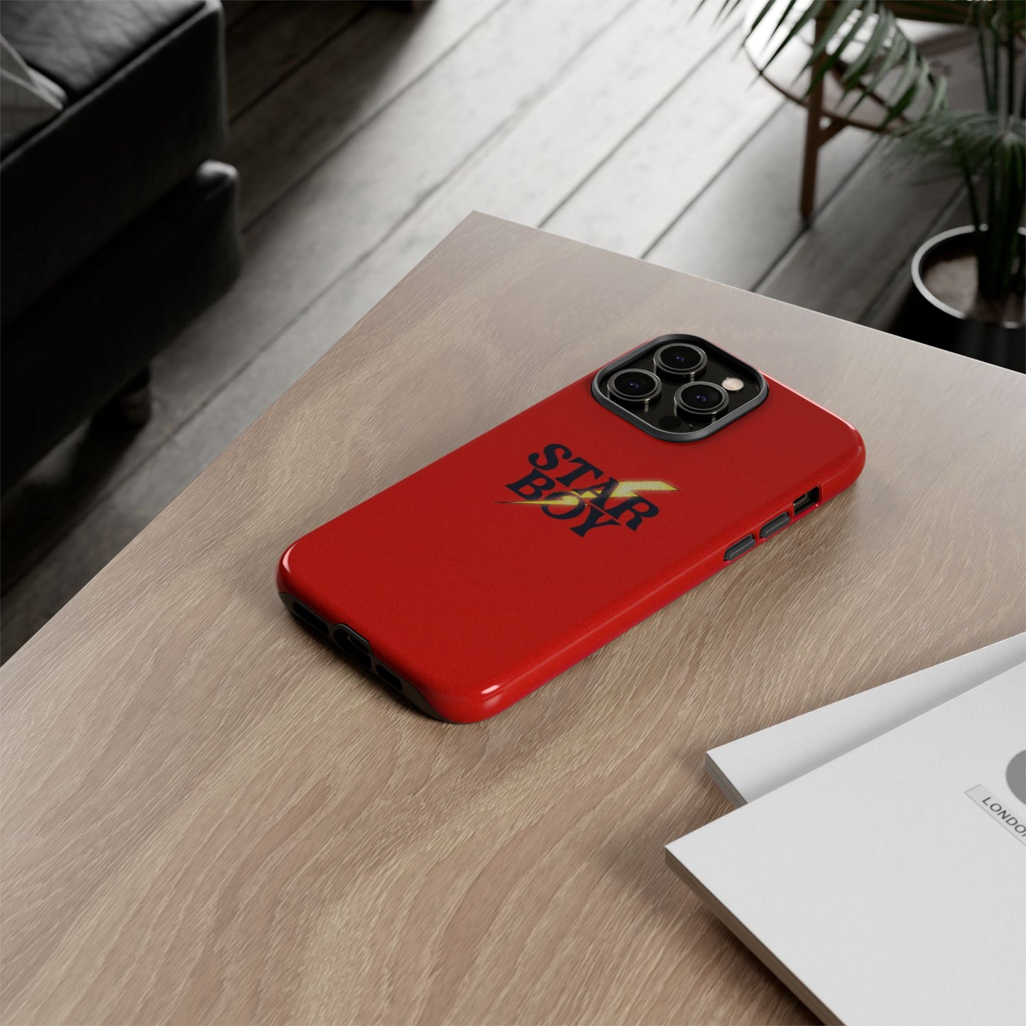Star Boy Tough Phone Case, Red Color, Protective Phone Cover, Hard Shell Case, Unique Gift for Him, Phone Accessories